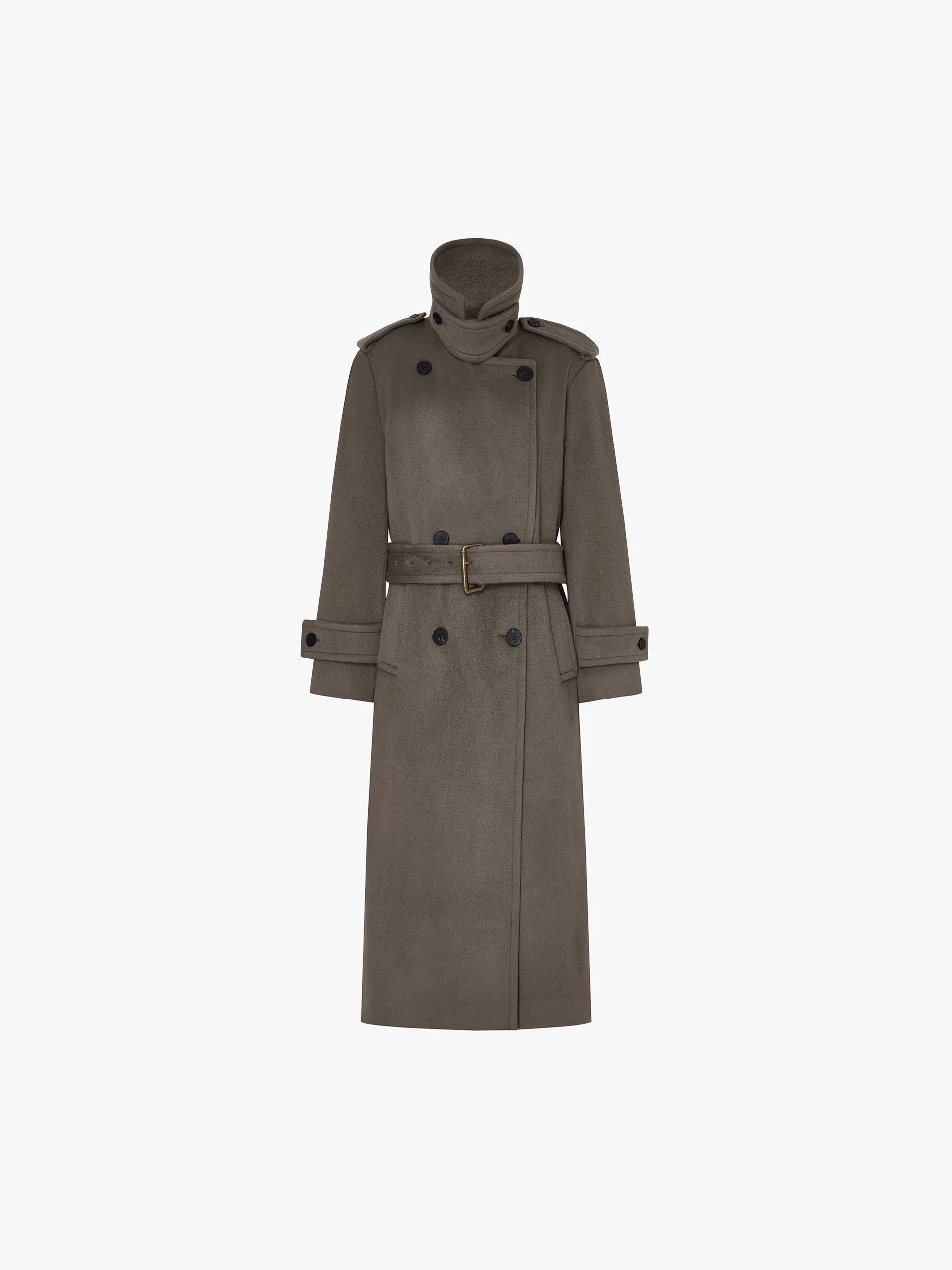 Wool Blend Long Coat - Image 11
