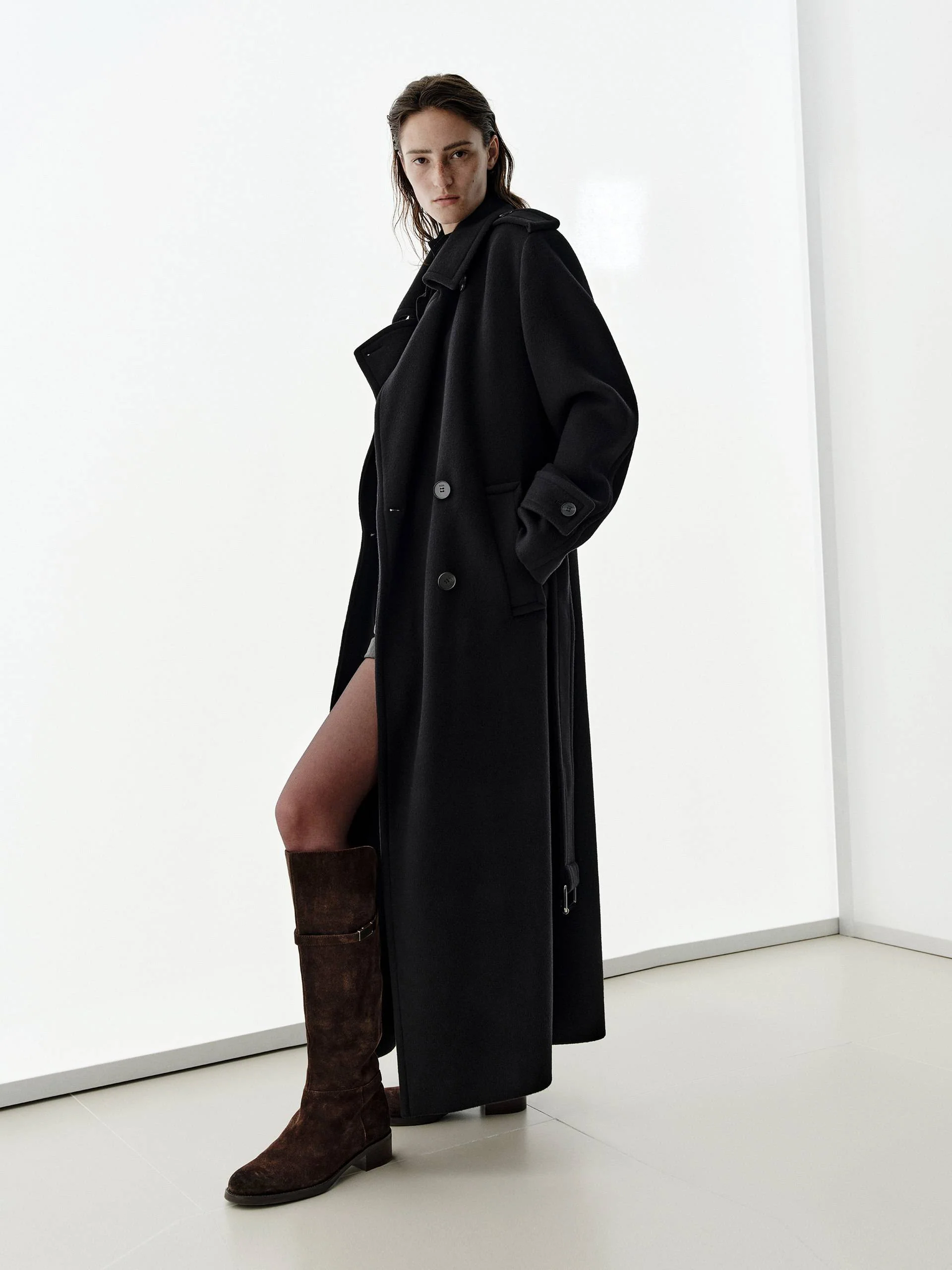 Wool Blend Long Coat - Image 2