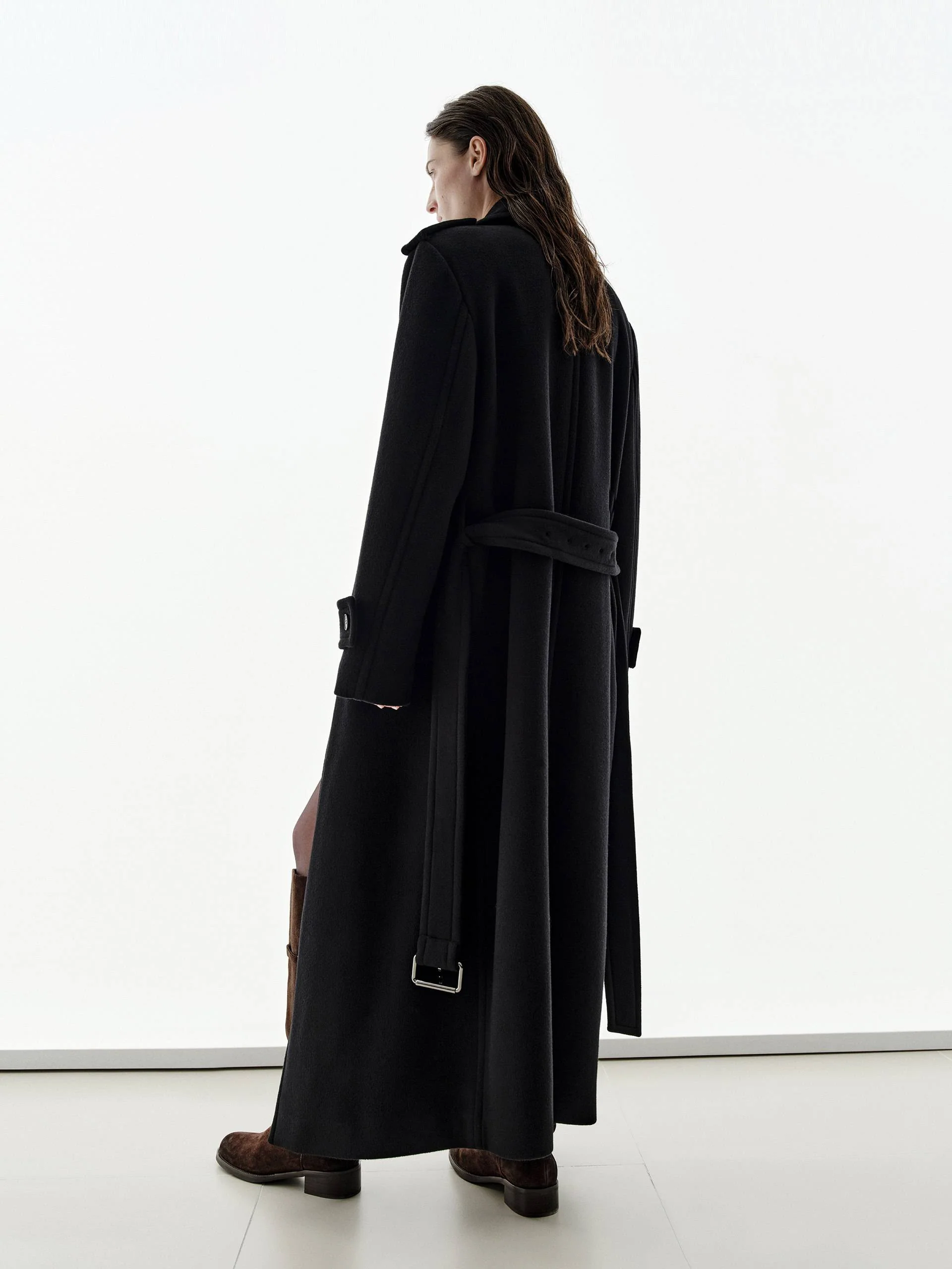 Wool Blend Long Coat - Image 3
