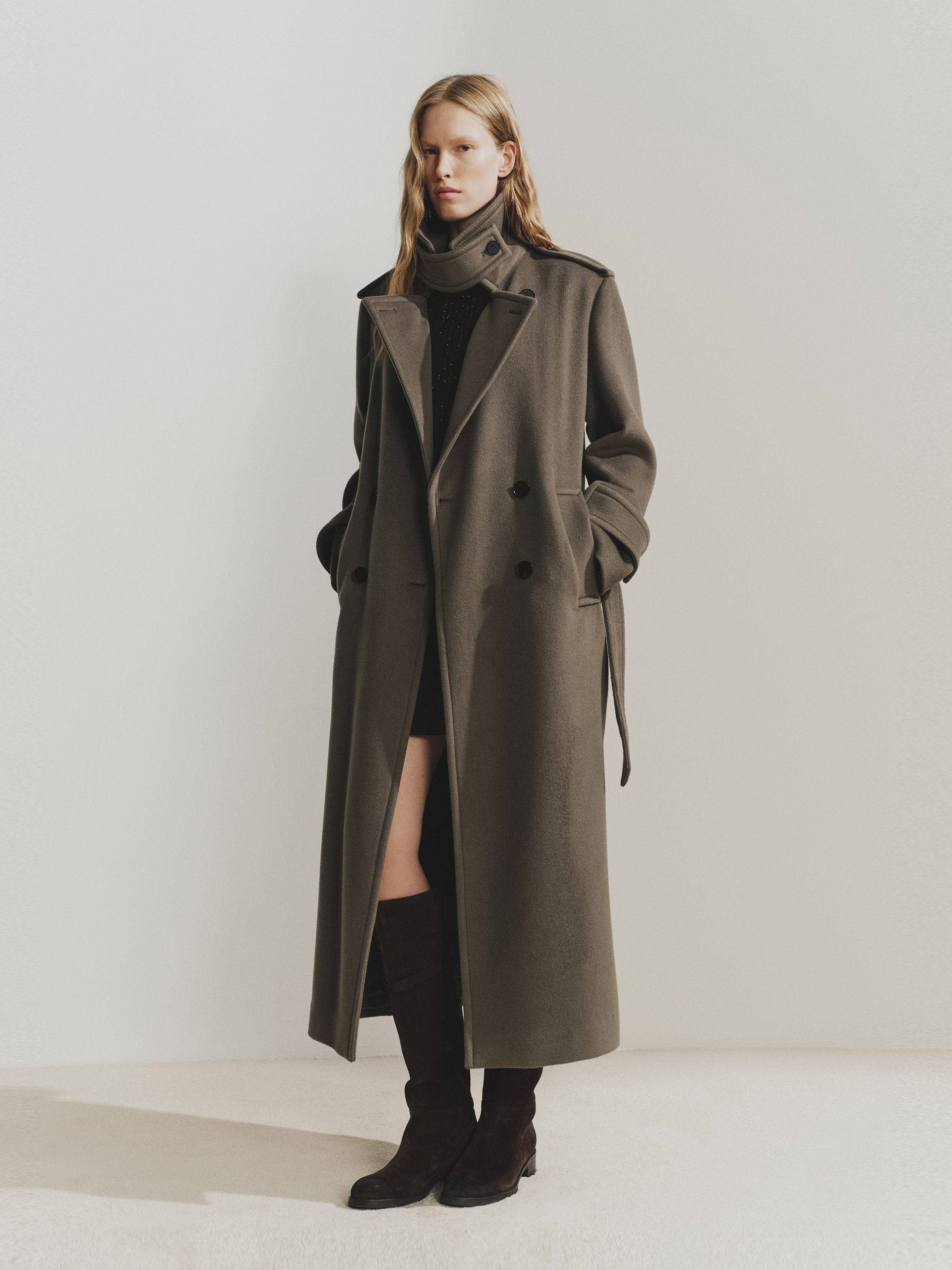 Wool Blend Long Coat - Image 7