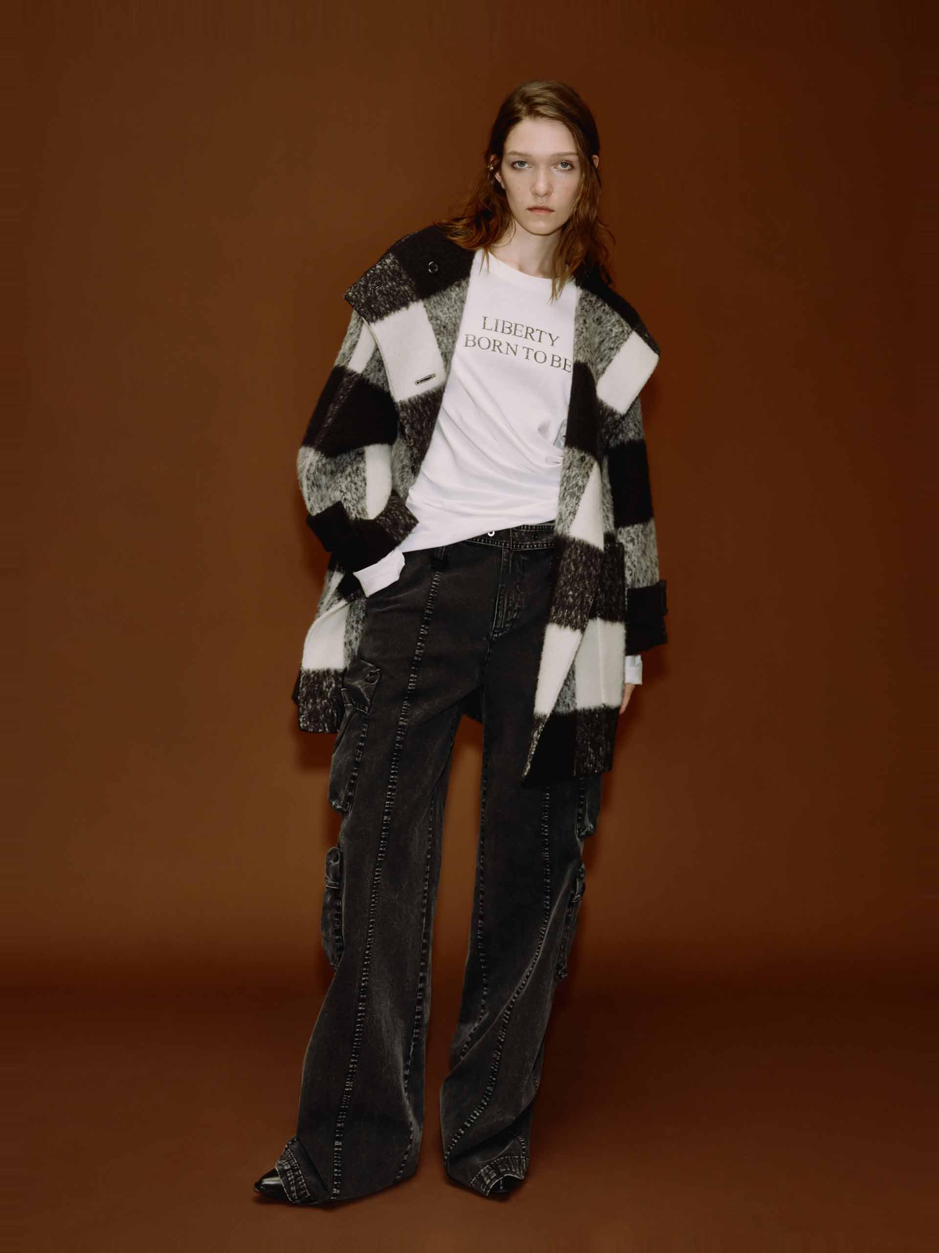 Wool Blend Plaid Coat - Image 2