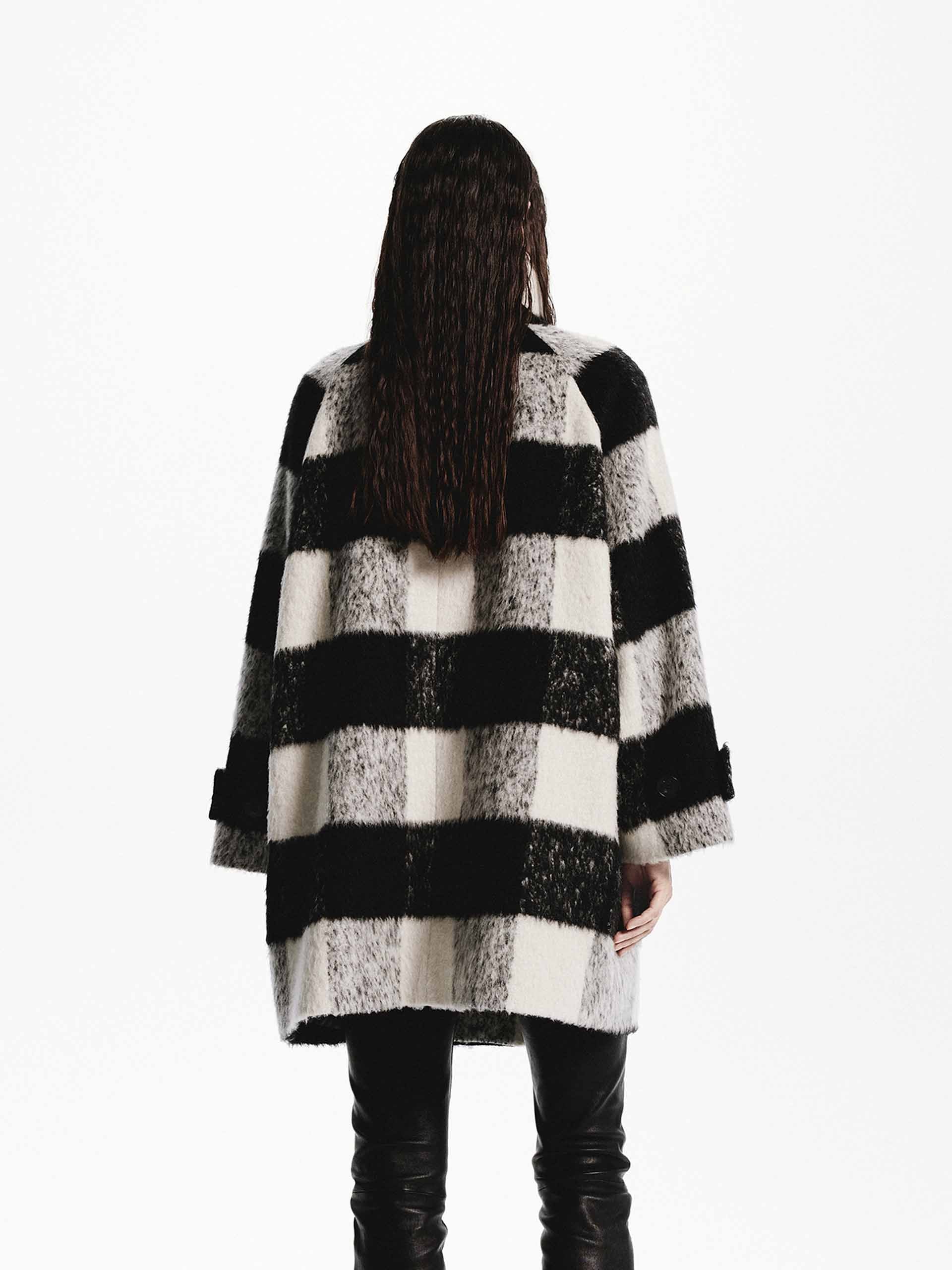 Wool Blend Plaid Coat - Image 3
