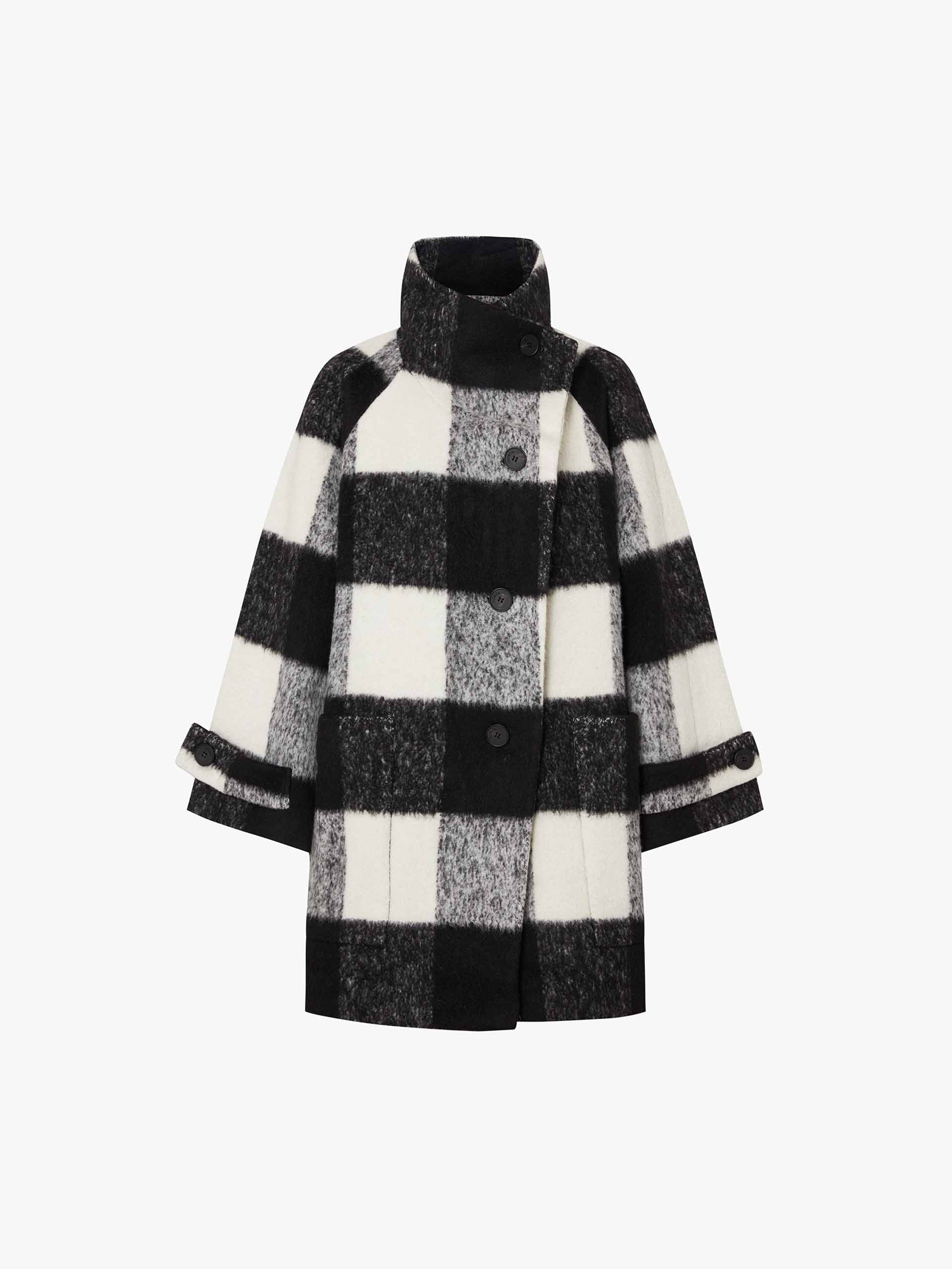 Wool Blend Plaid Coat - Image 5