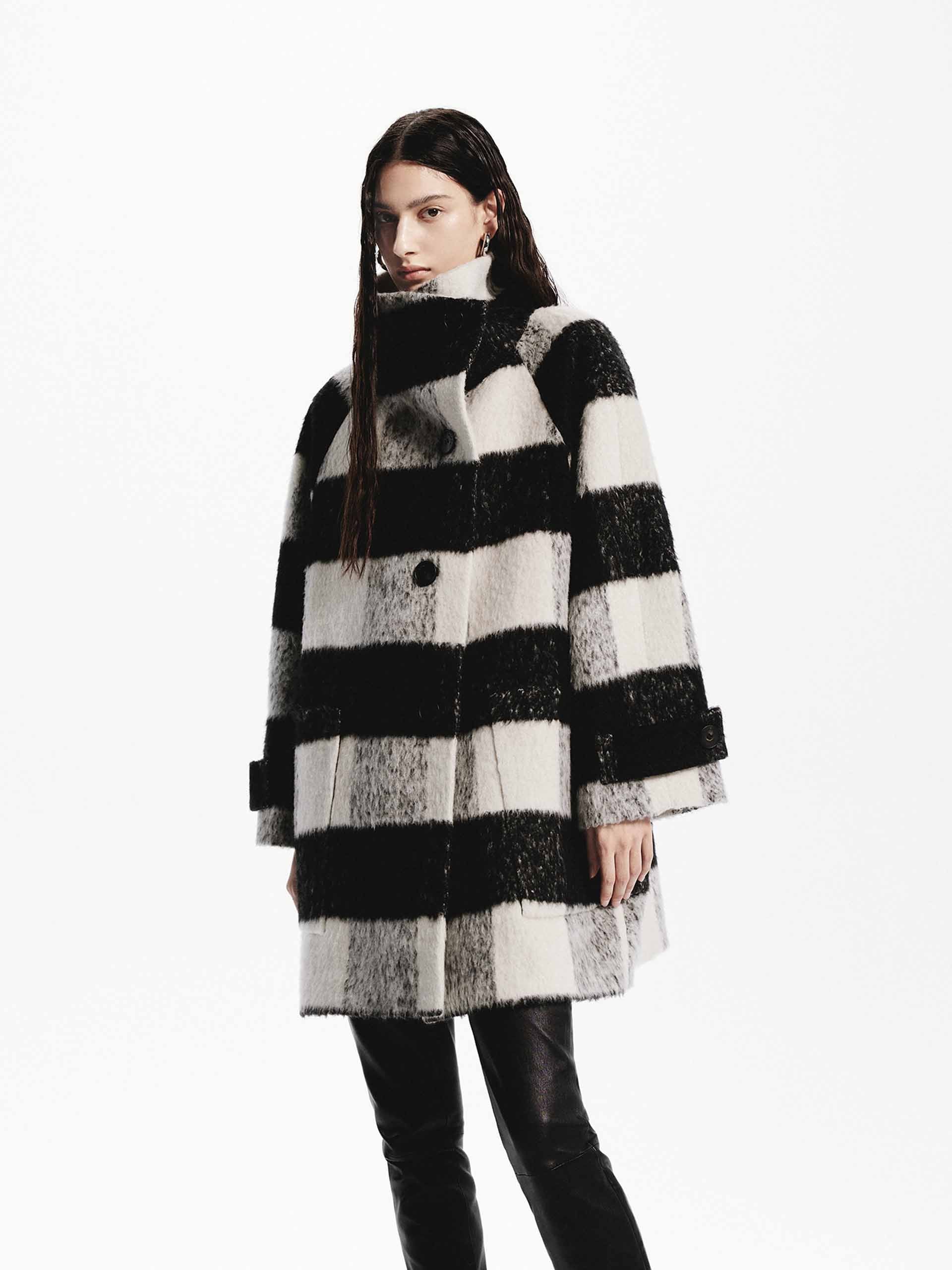 Wool Blend Plaid Coat - Image 7