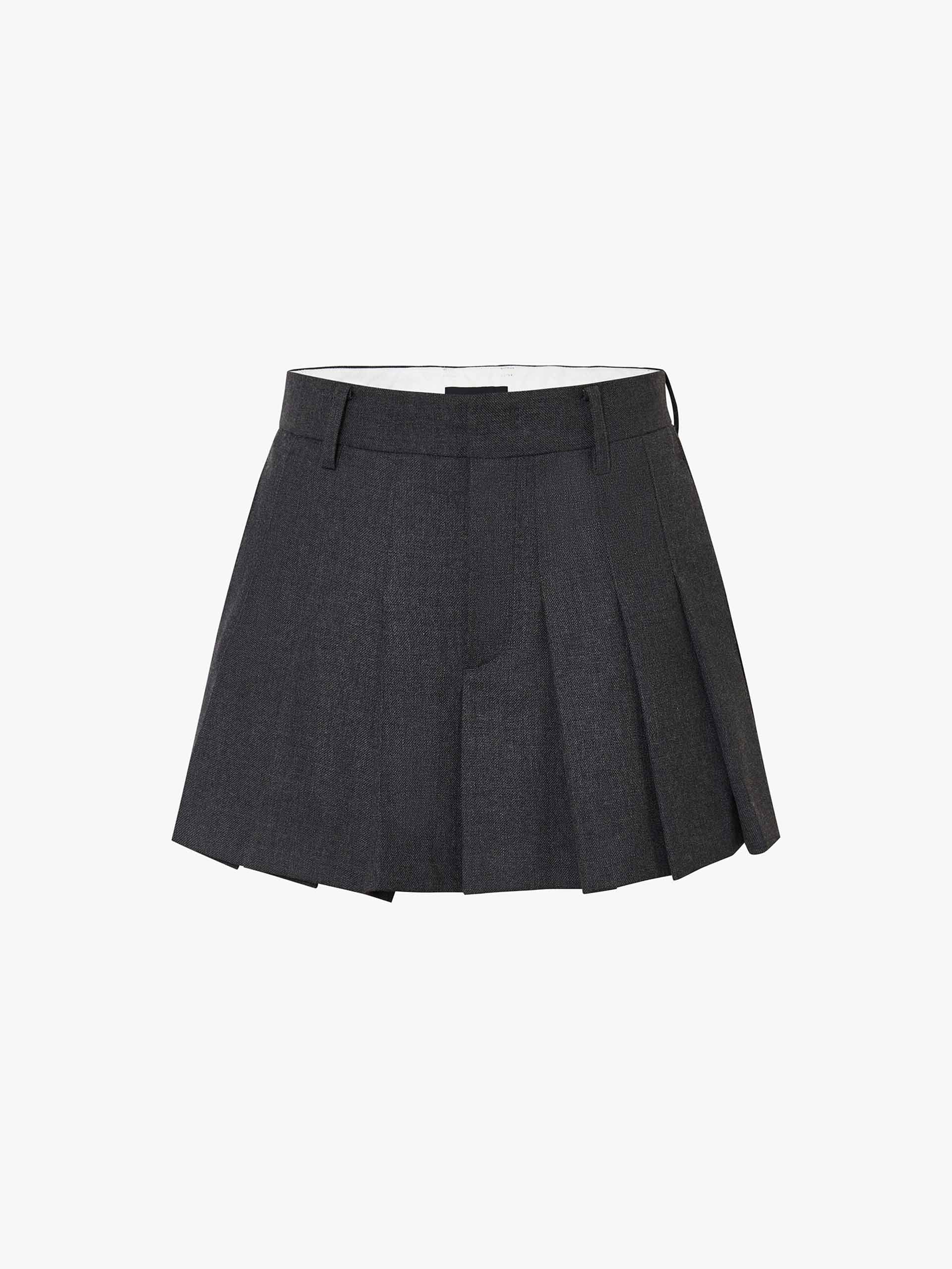 Wool Blend Pleated Mini Skirt - Image 5