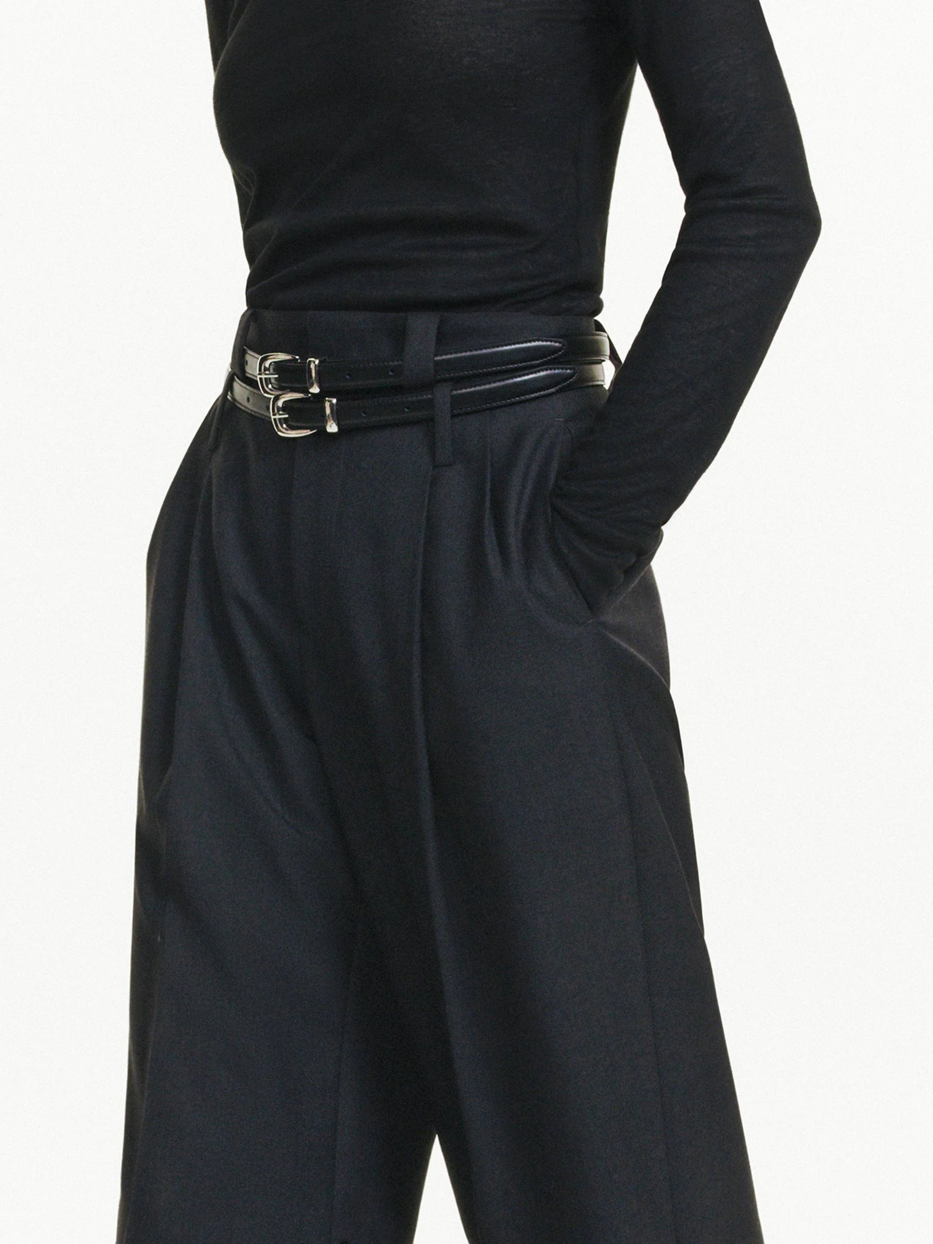 Wool Blend Pleated Pants - Image 19