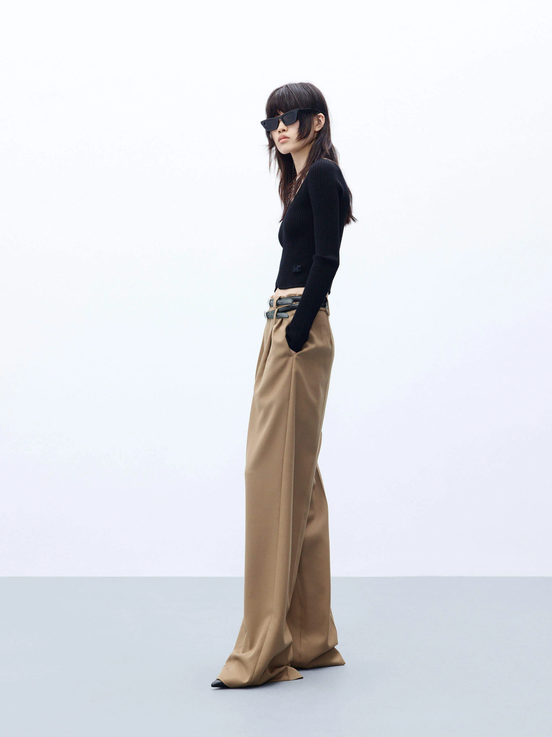 Wool Blend Pleated Pants - Image 3