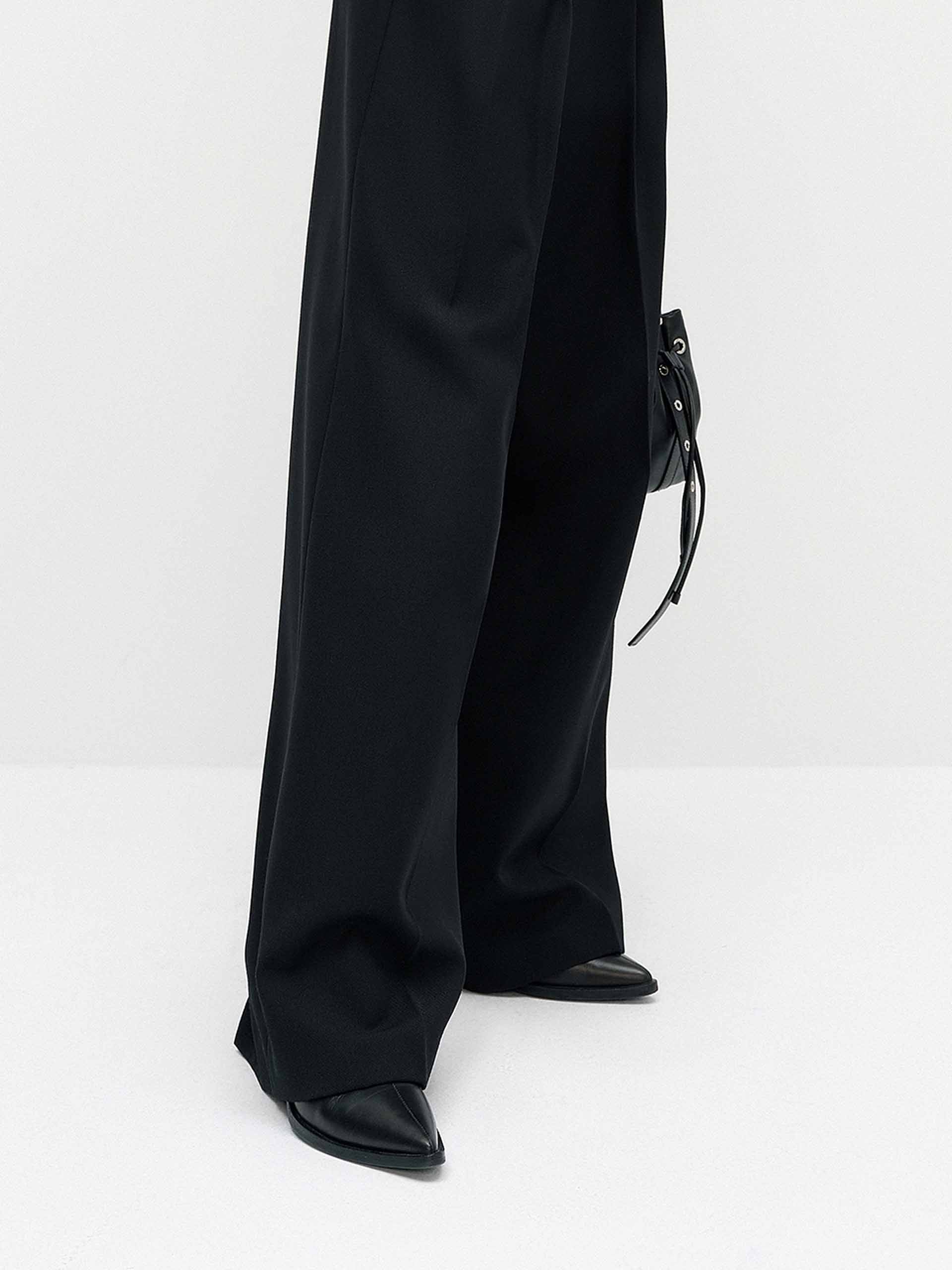 Wool Blend Relaxed Pants - Image 8