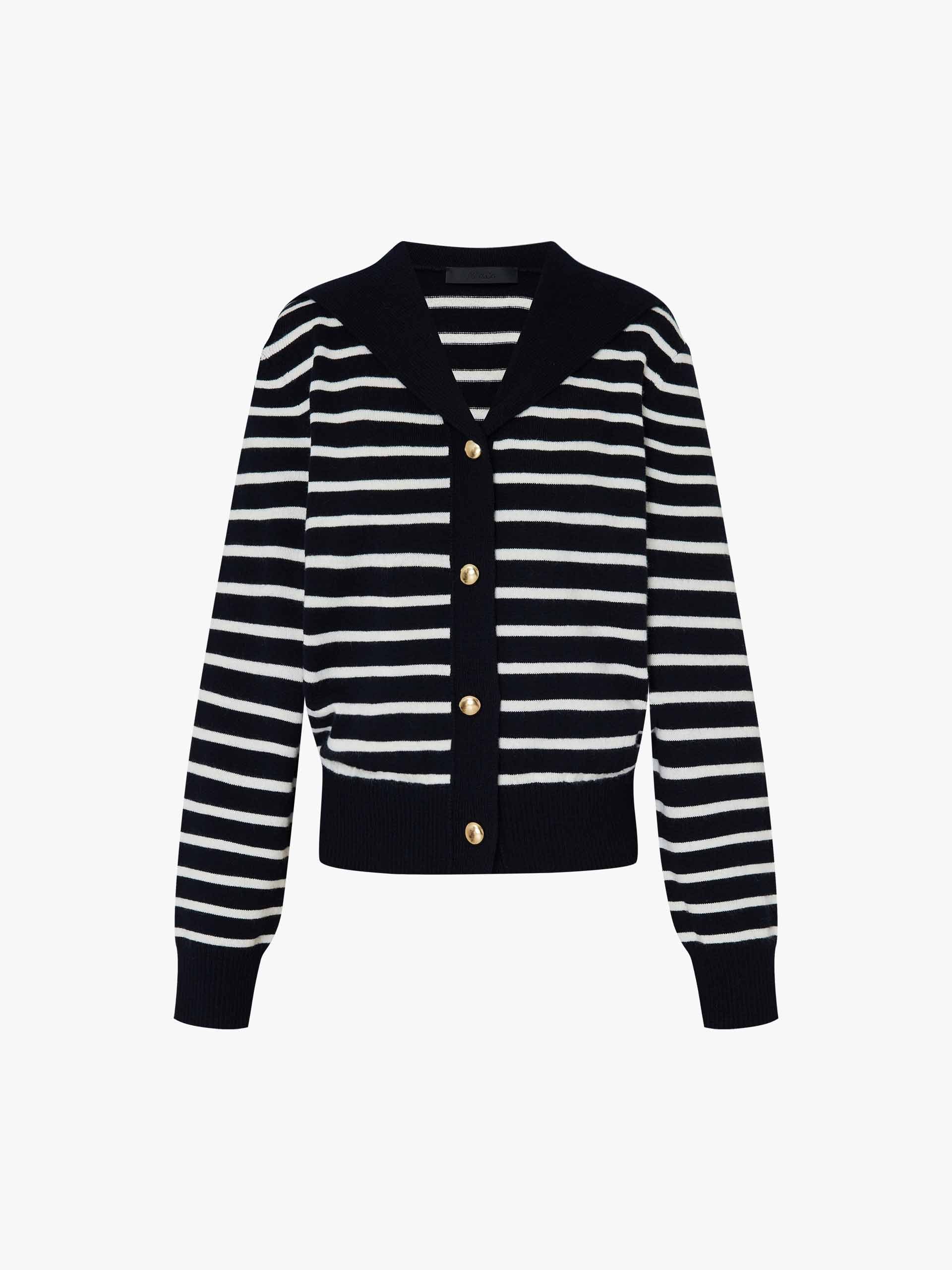 Wool Blend Striped Cardigan - Image 5