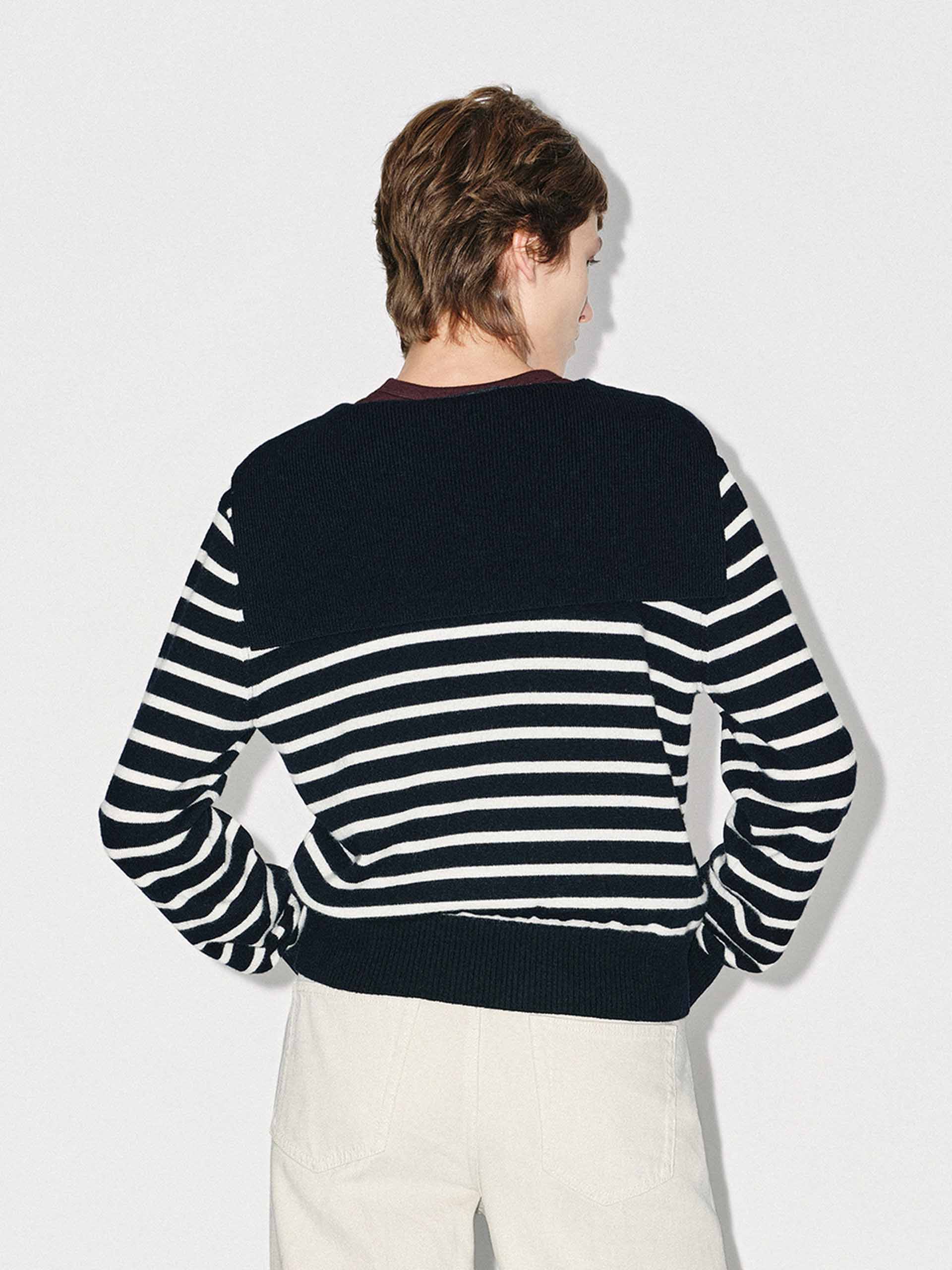 Wool Blend Striped Cardigan - Image 6