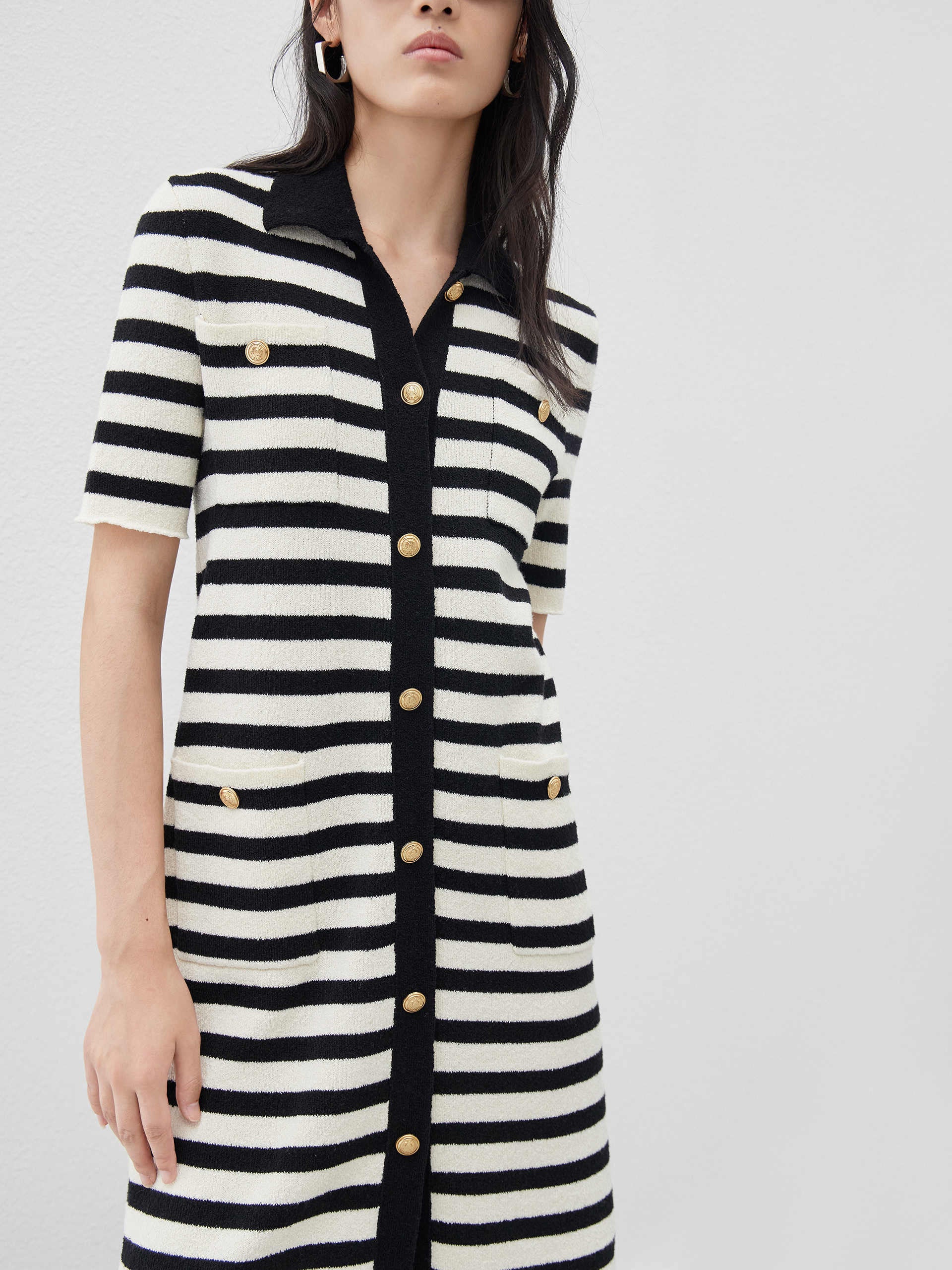 Wool Blend Striped Dress - Image 6