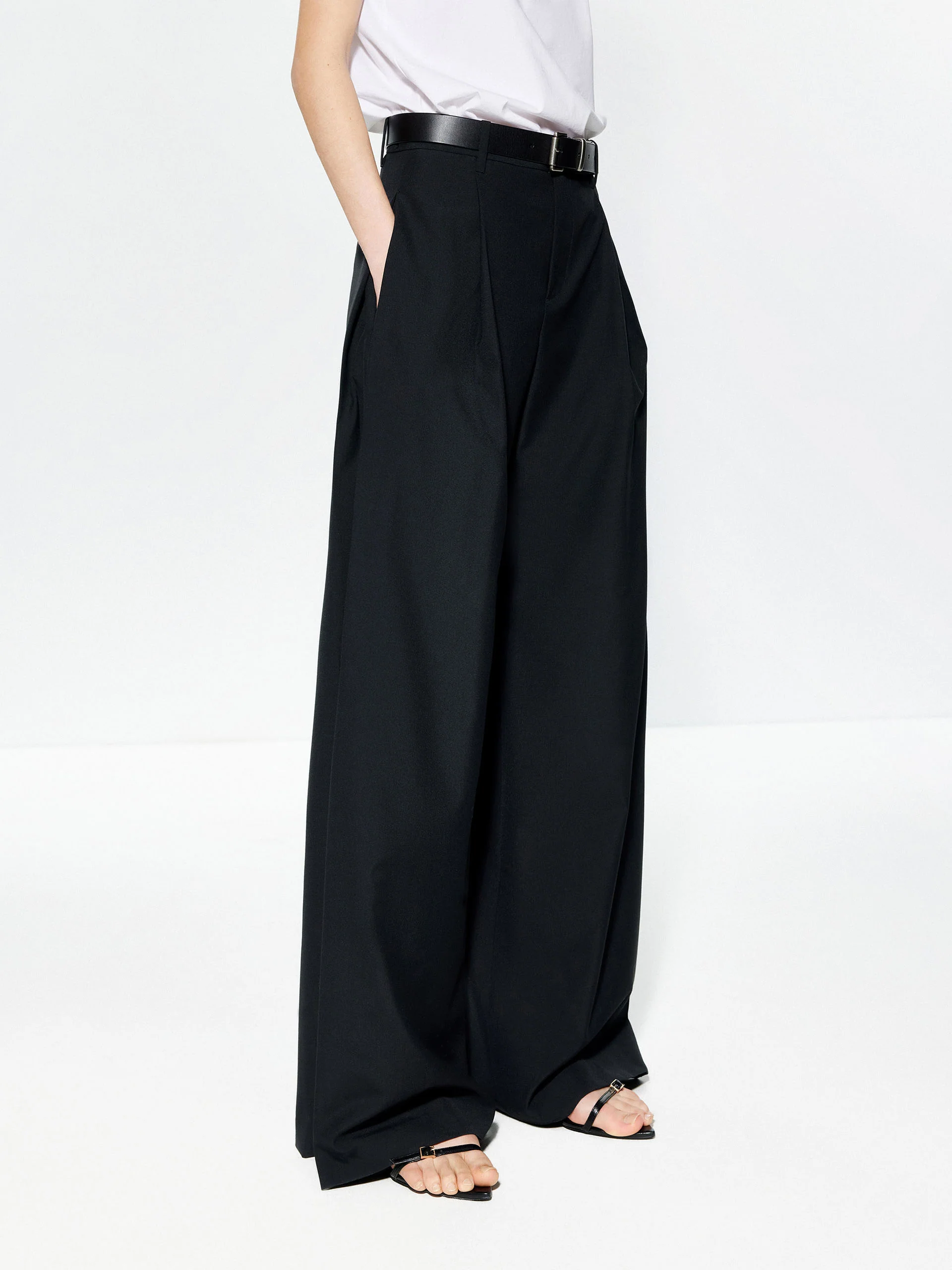 Wool Blend Wide Leg Pants - Image 11