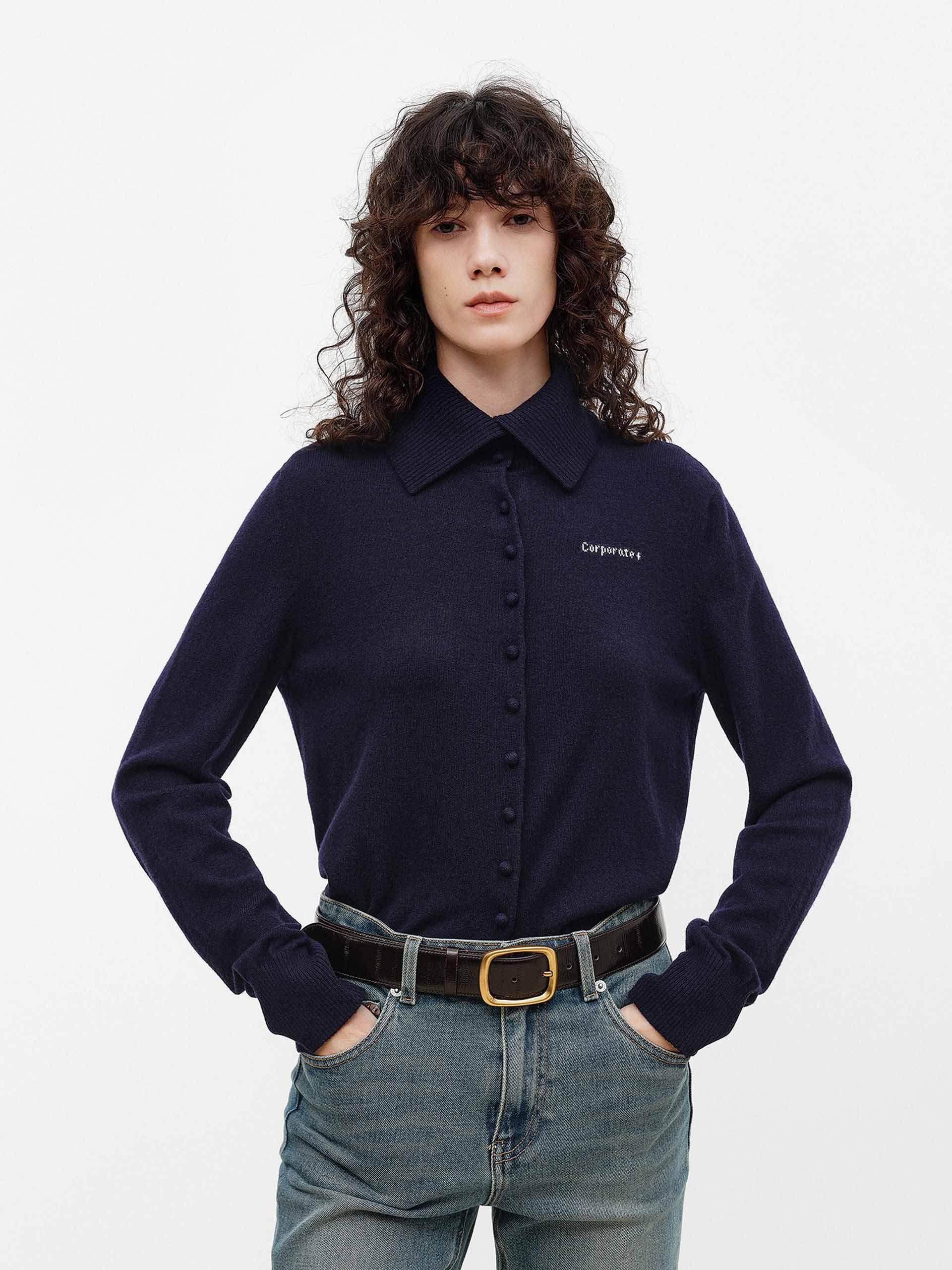 Wool Cashmere Button Cardigan