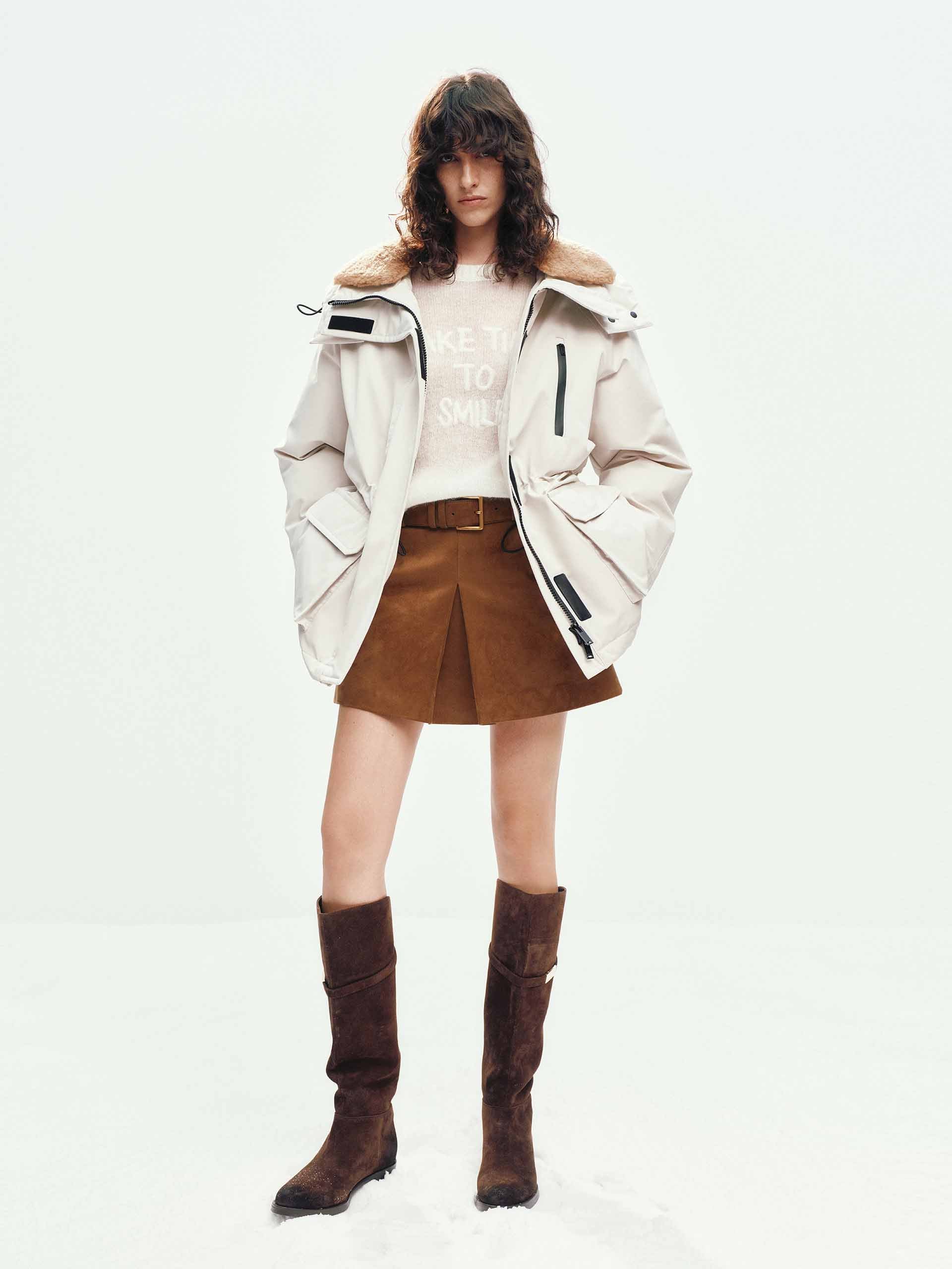 Wool Collar Hooded Down Jacket - Image 10