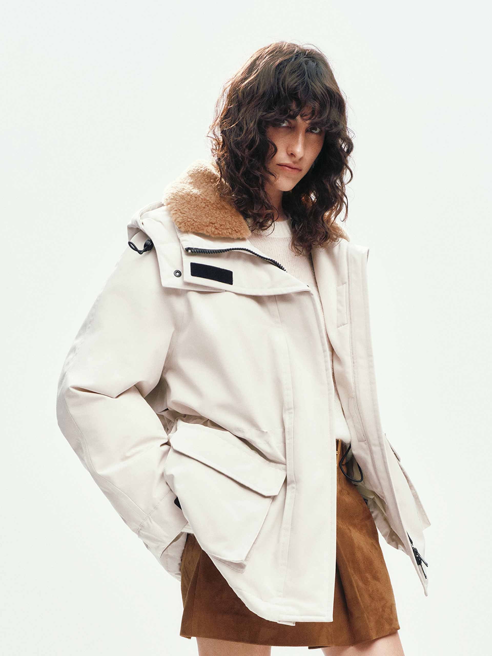 Wool Collar Hooded Down Jacket - Image 15