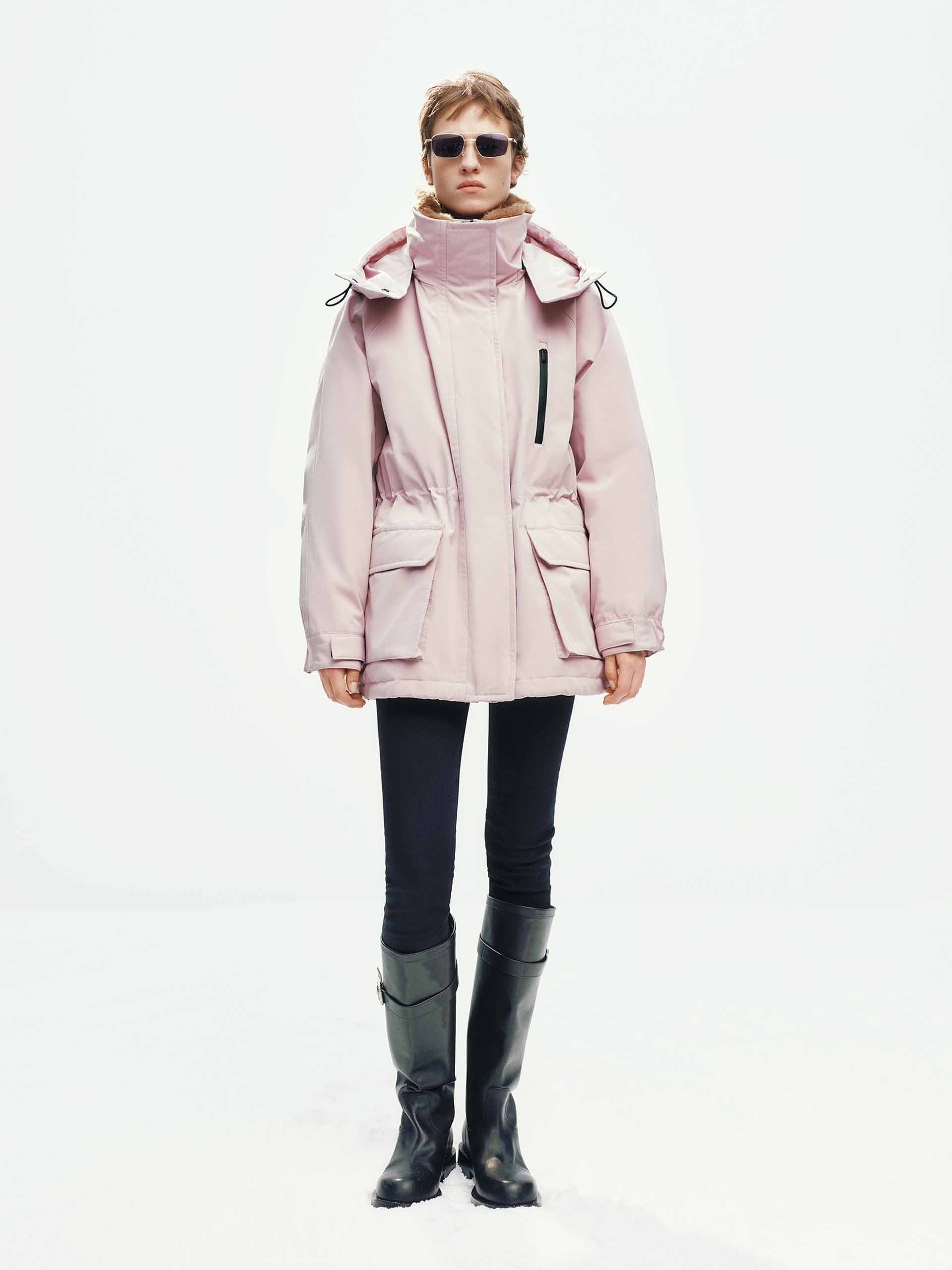 Wool Collar Hooded Down Jacket - Image 17