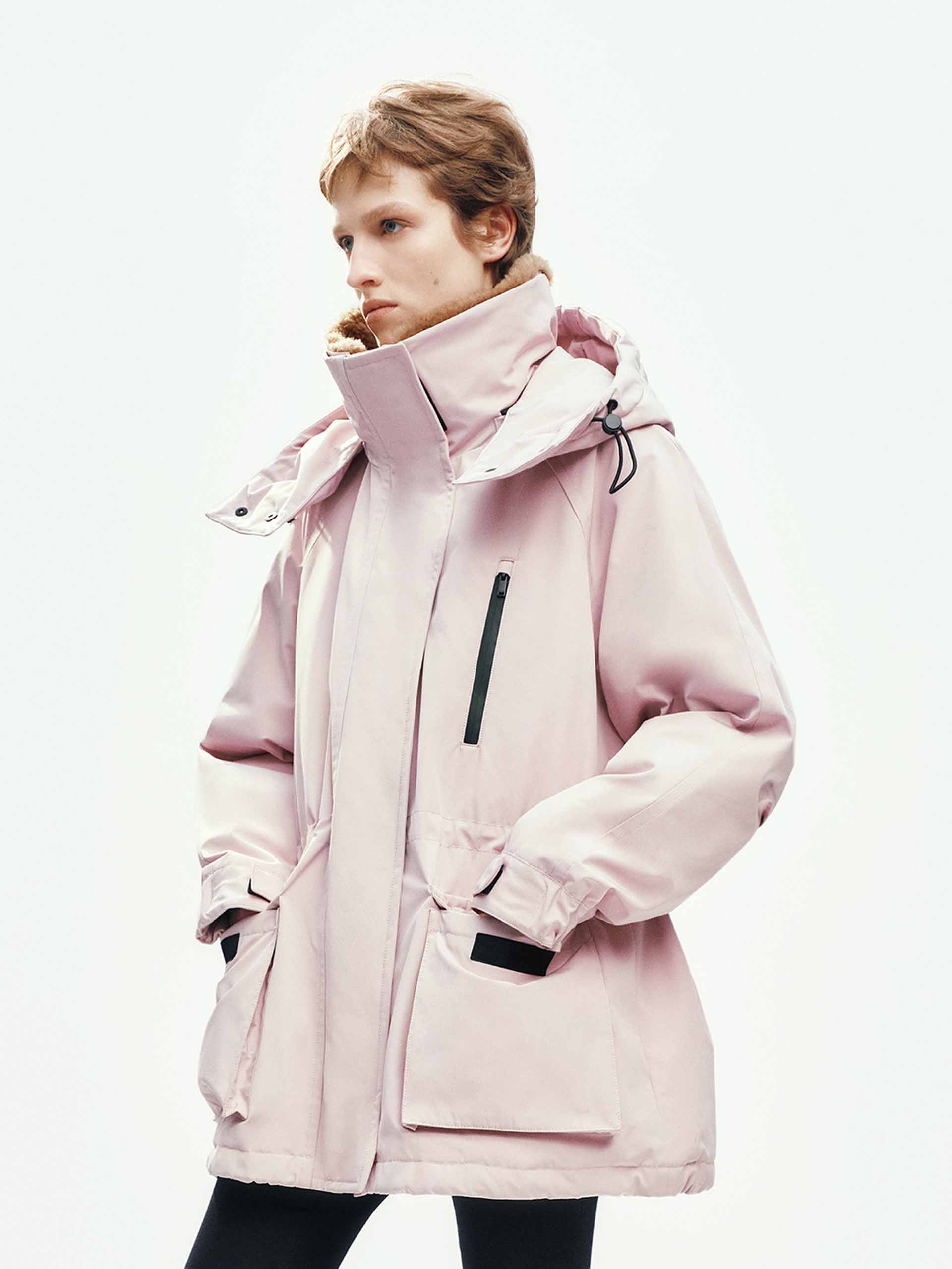 Wool Collar Hooded Down Jacket - Image 18