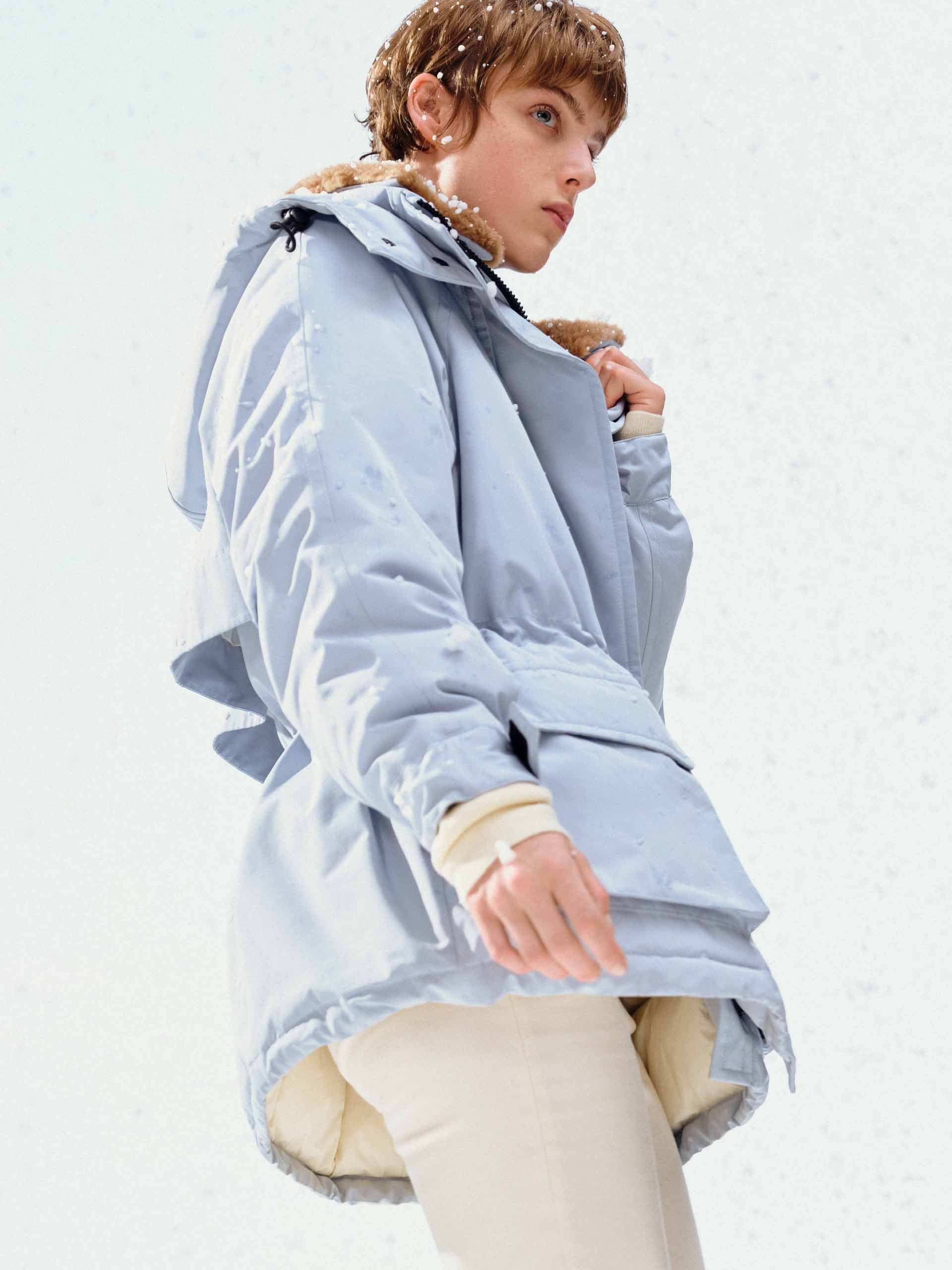 Wool Collar Hooded Down Jacket - Image 3