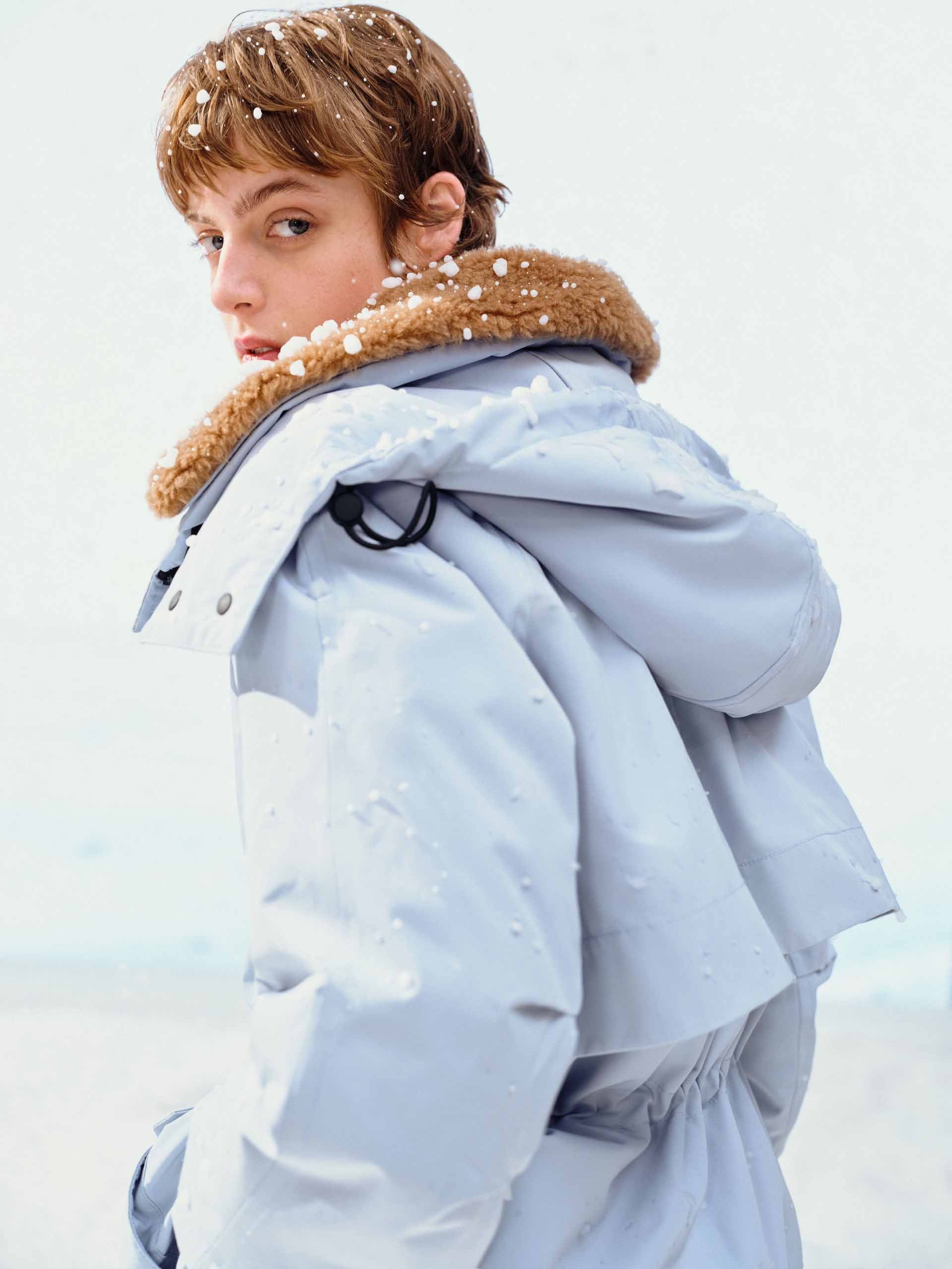 Wool Collar Hooded Down Jacket - Image 6