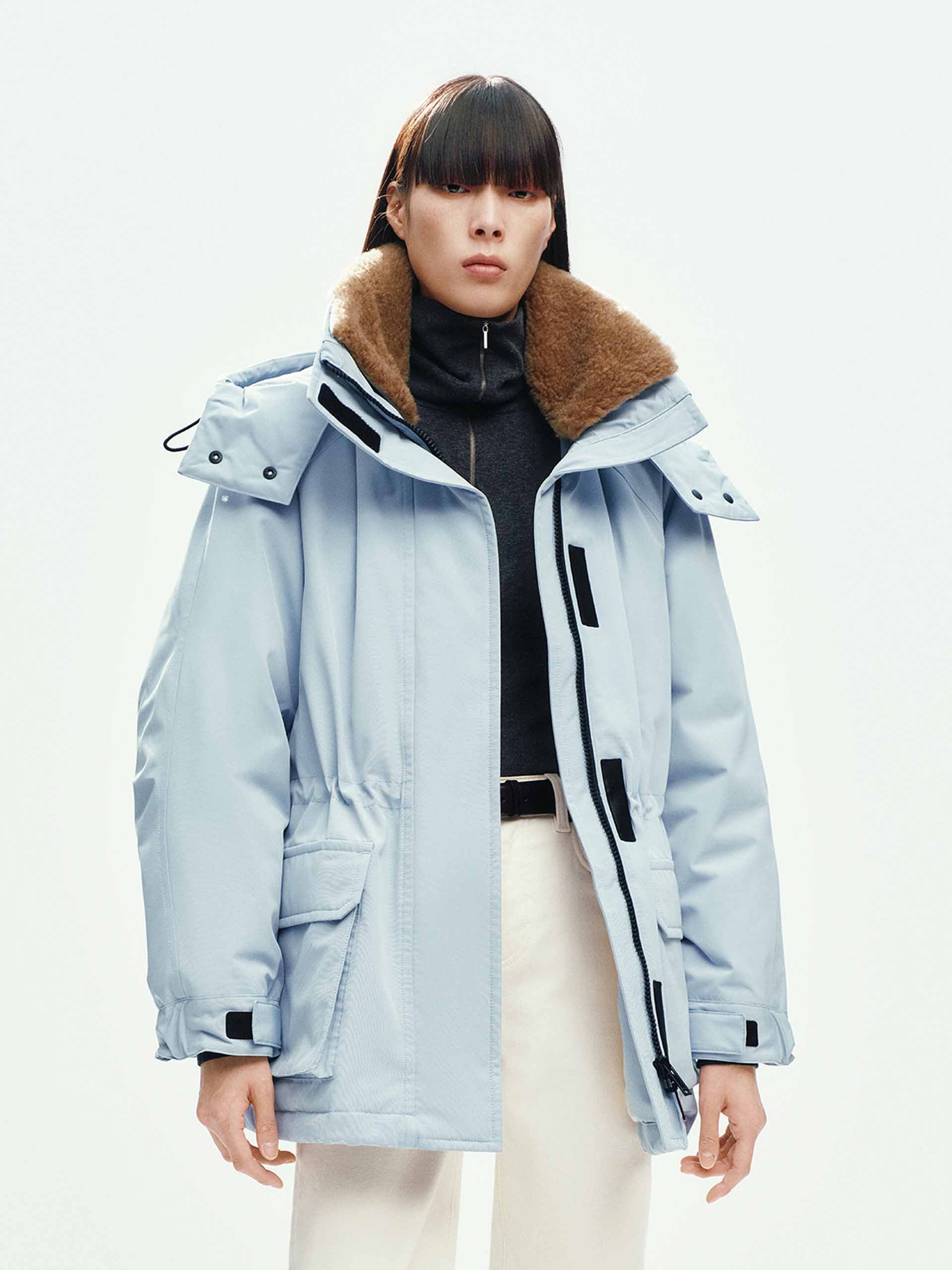 Wool Collar Hooded Down Jacket - Image 7