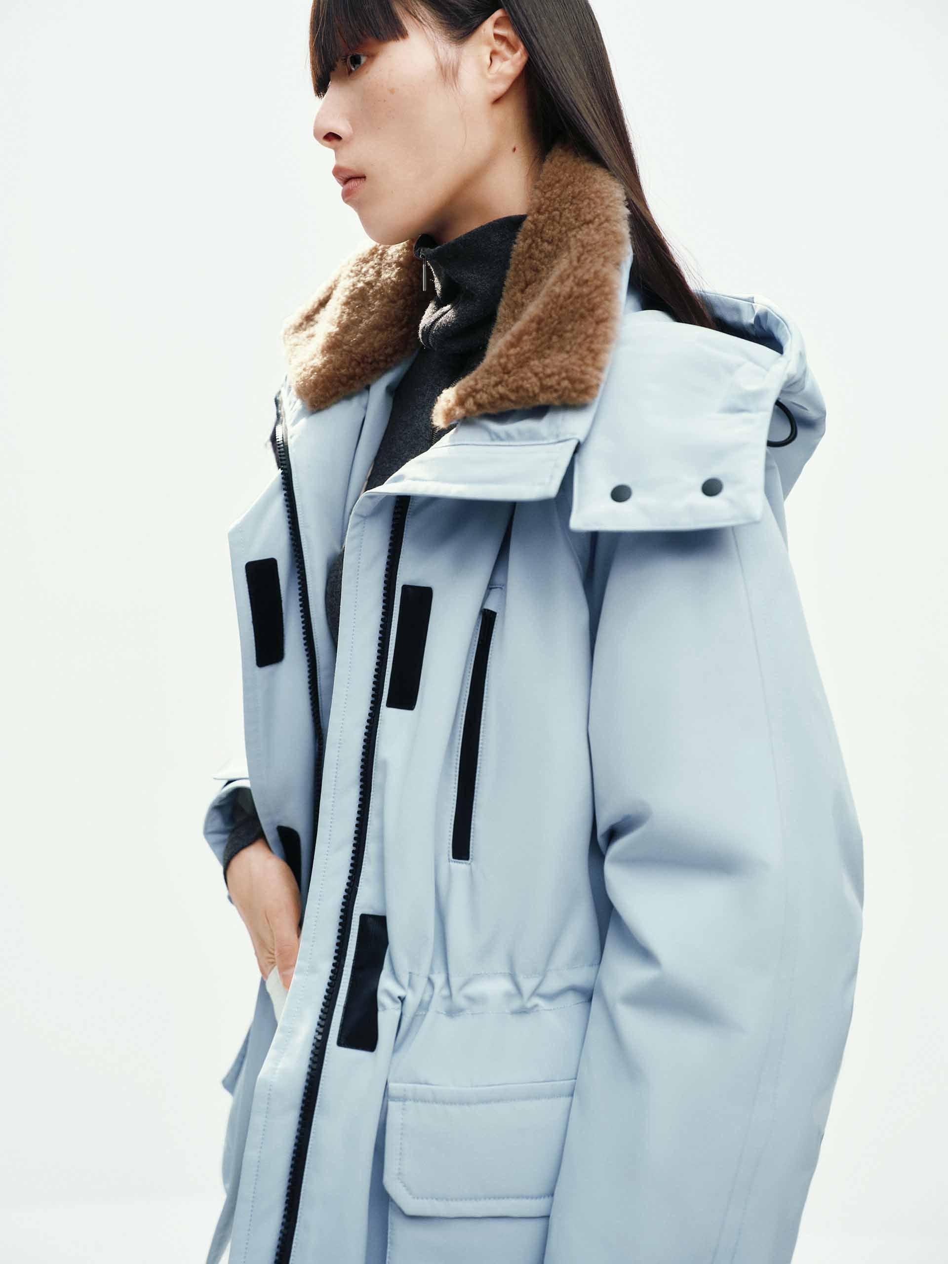 Wool Collar Hooded Down Jacket - Image 8