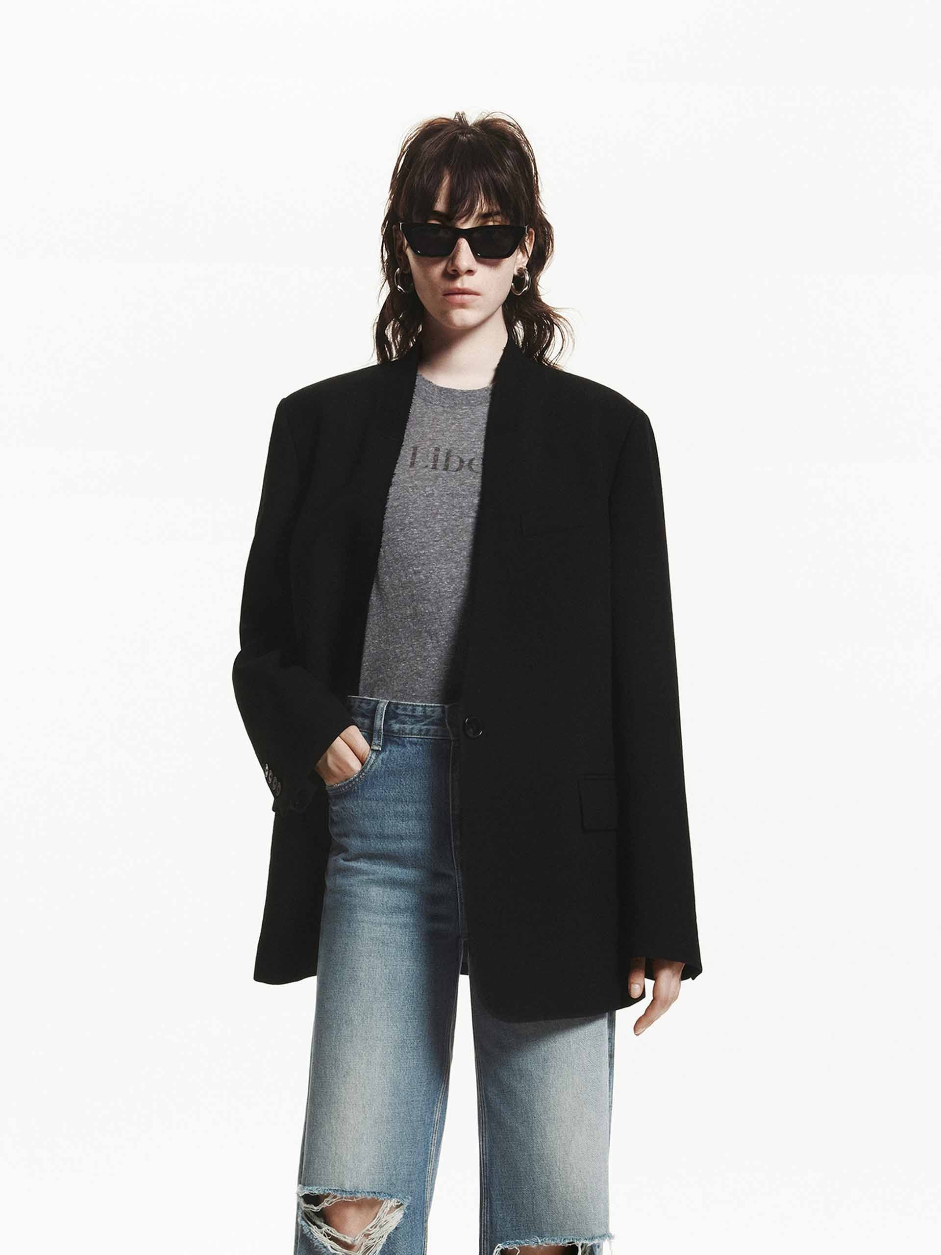 Wool Raw Trim Blazer - Image 2
