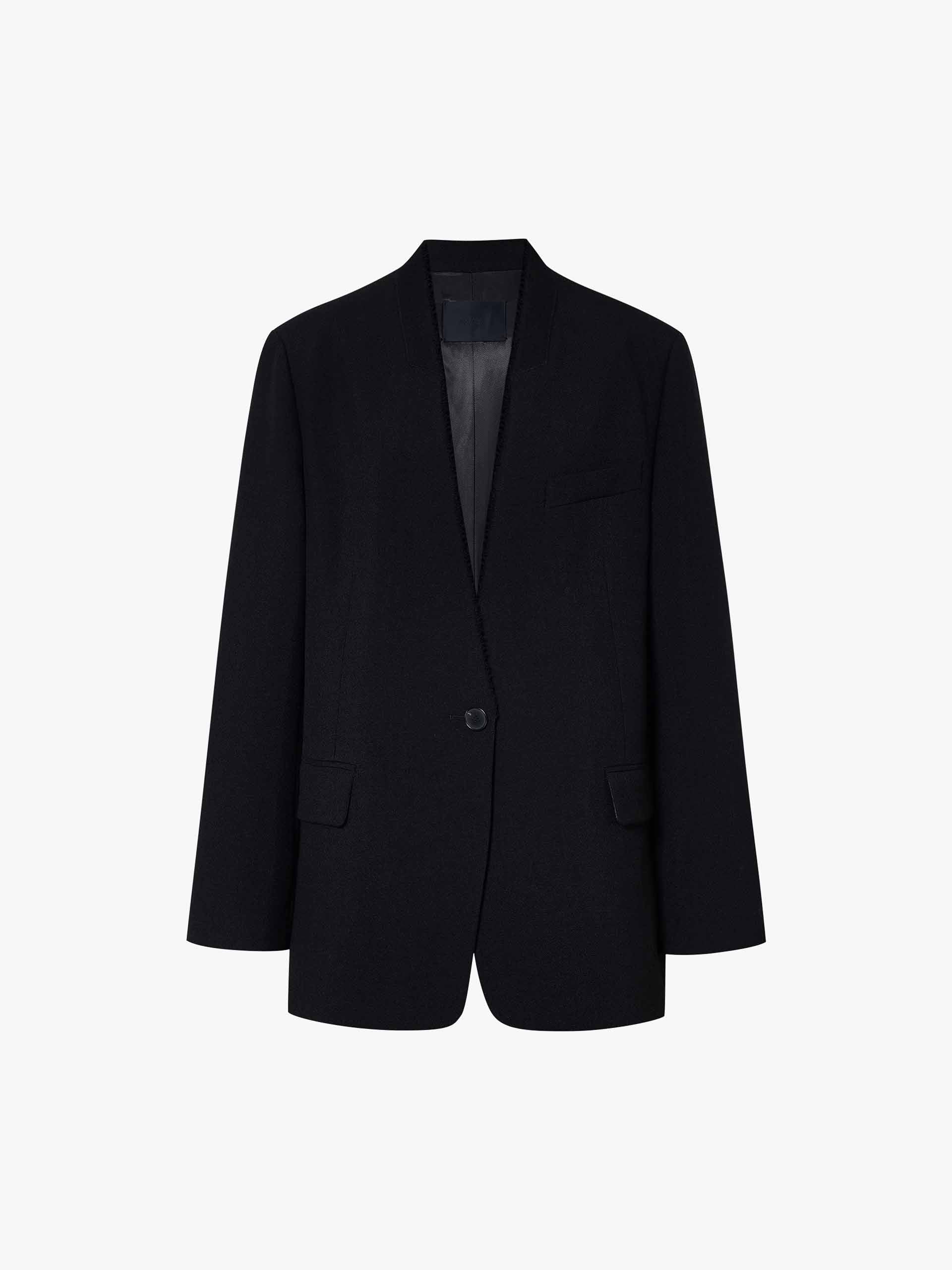 Wool Raw Trim Blazer - Image 5