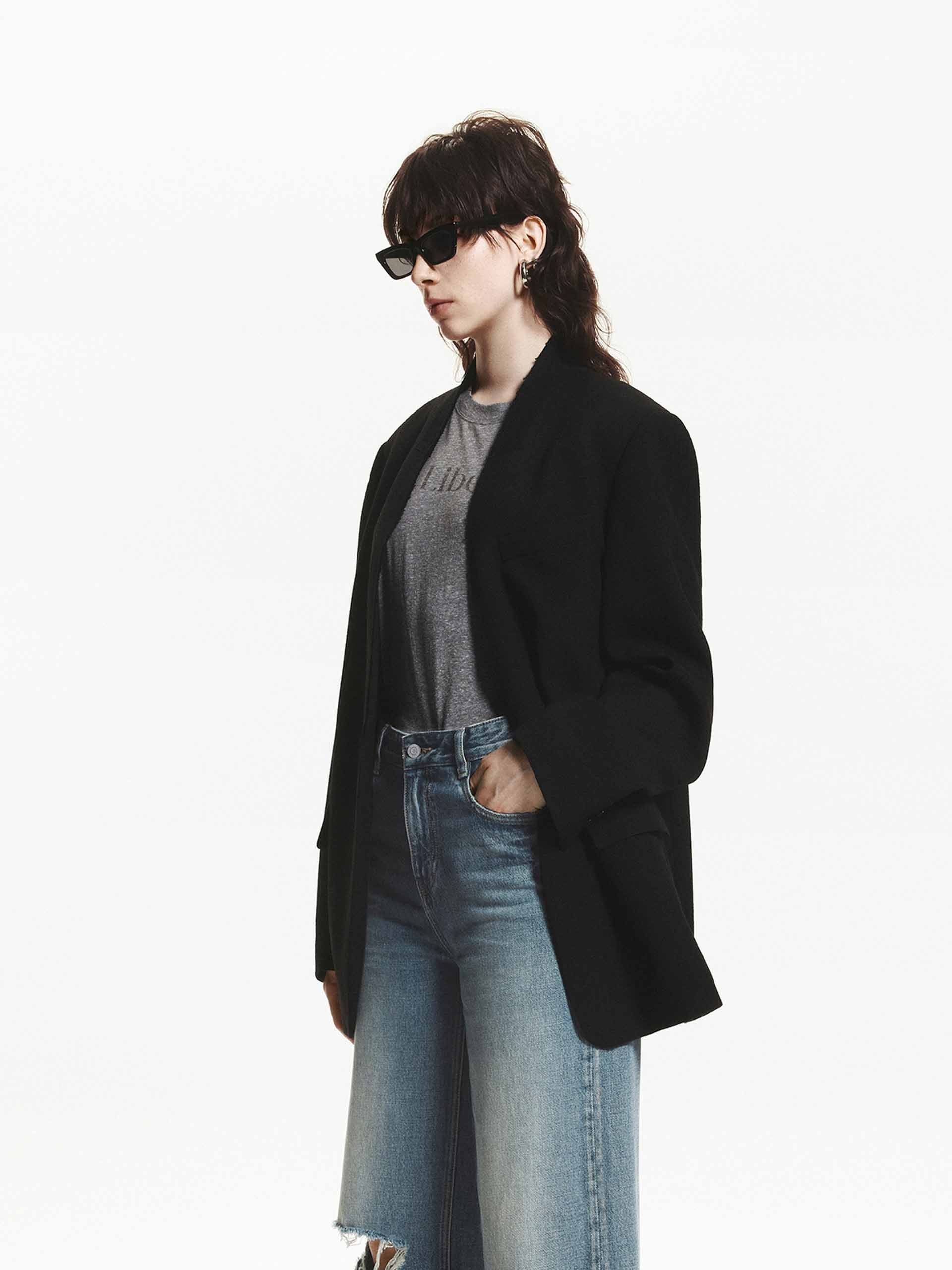 Wool Raw Trim Blazer - Image 7
