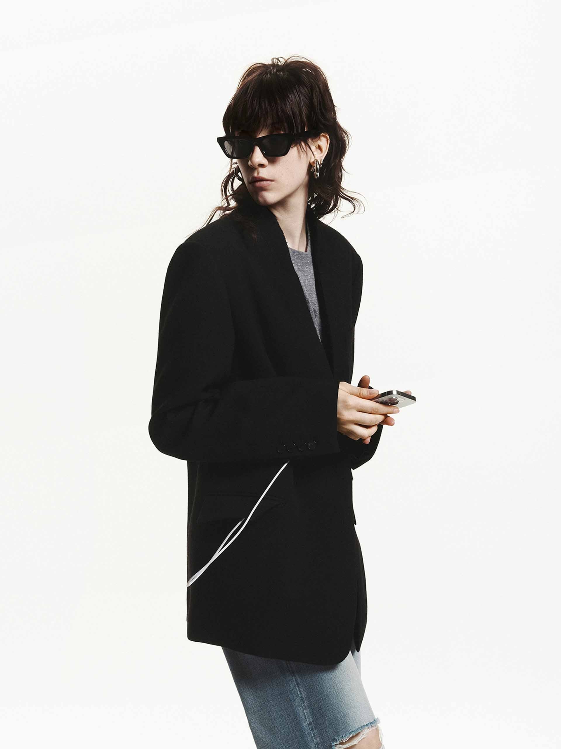 Wool Raw Trim Blazer - Image 8