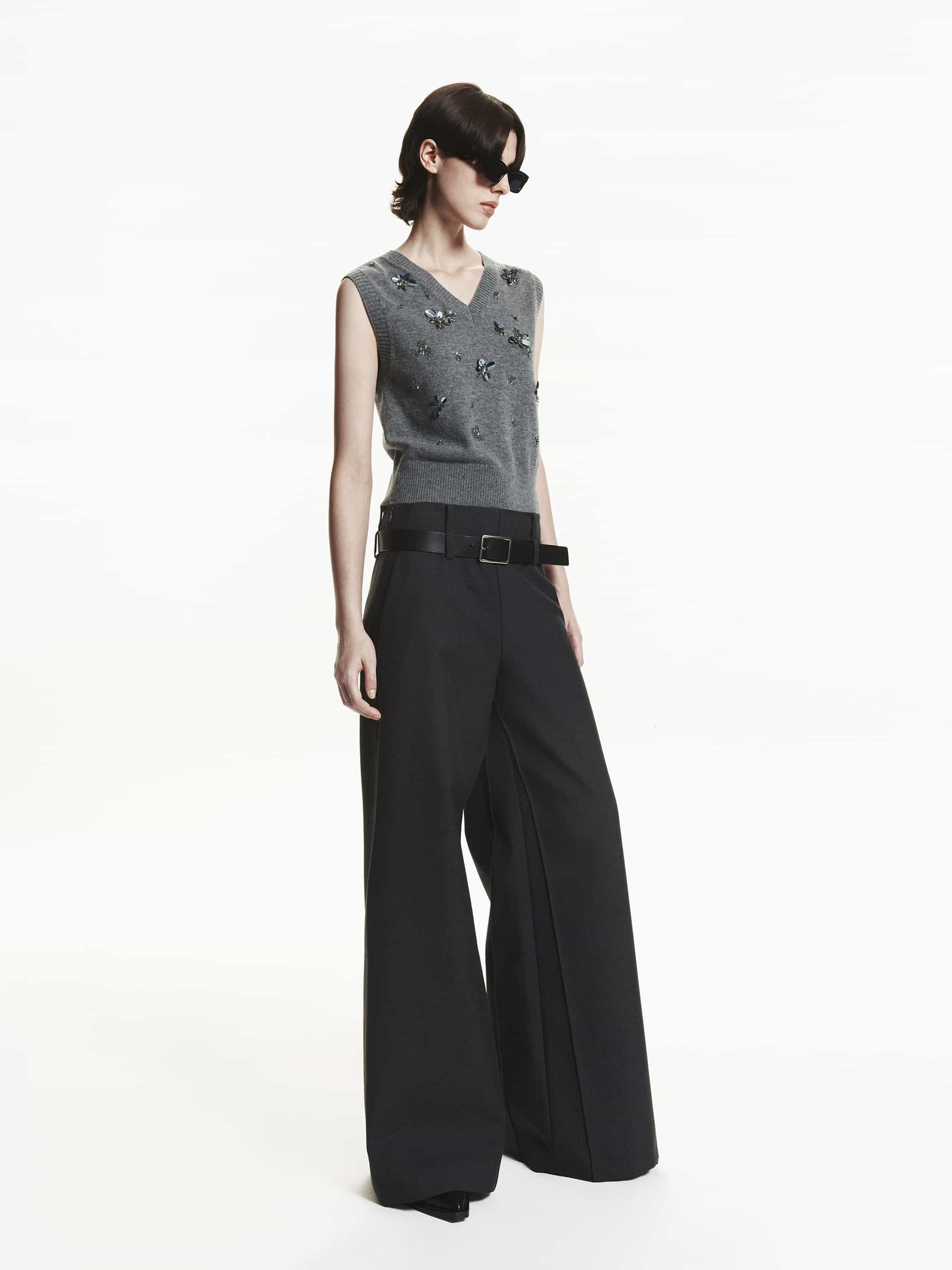 Wool Sequin Knit Vest - Image 3