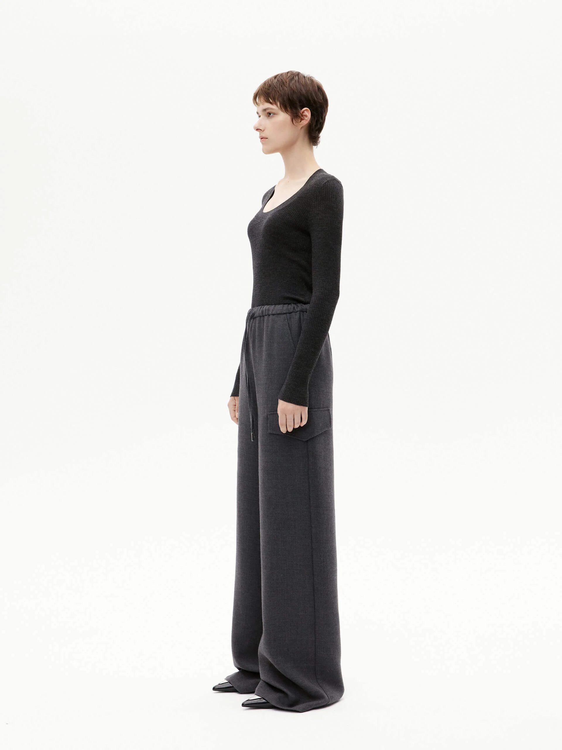 Wool Tight Fit Knit Top - Image 23