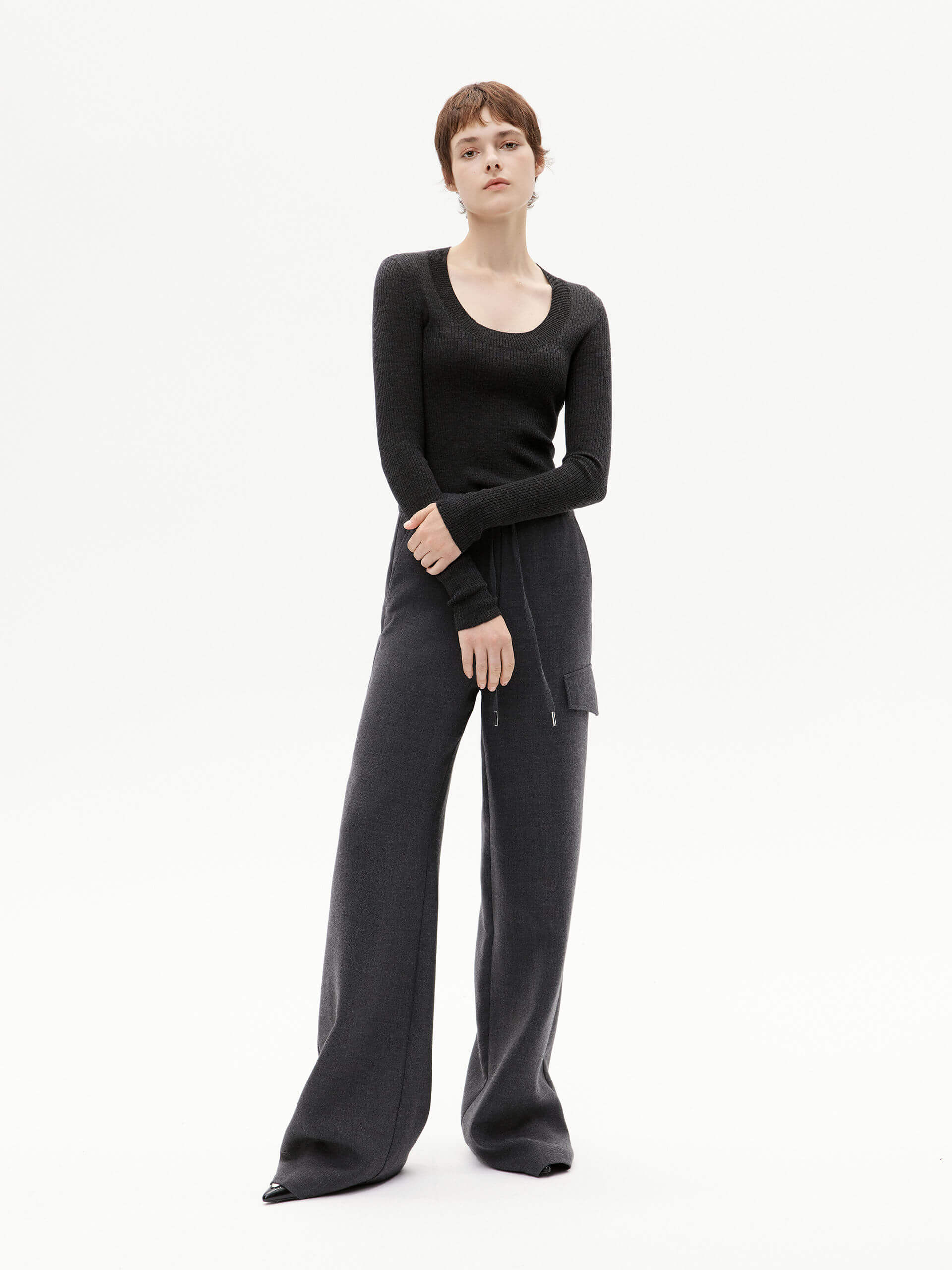 Wool Tight Fit Knit Top - Image 24