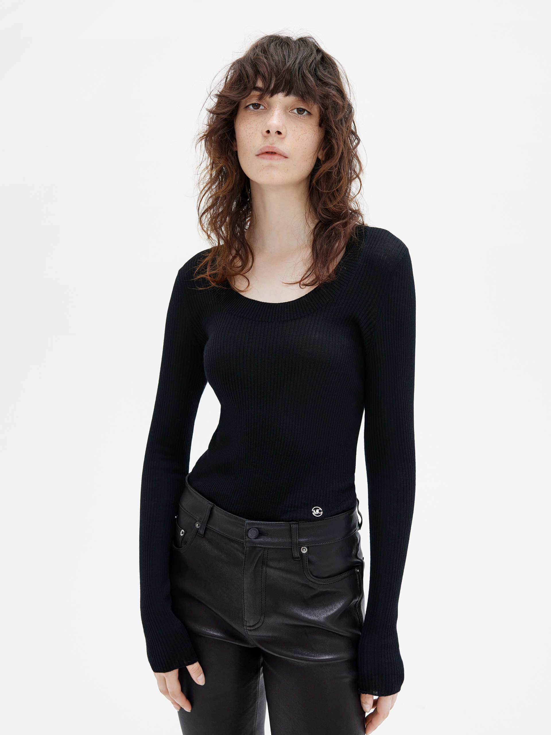Wool Tight Fit Knit Top - Image 9