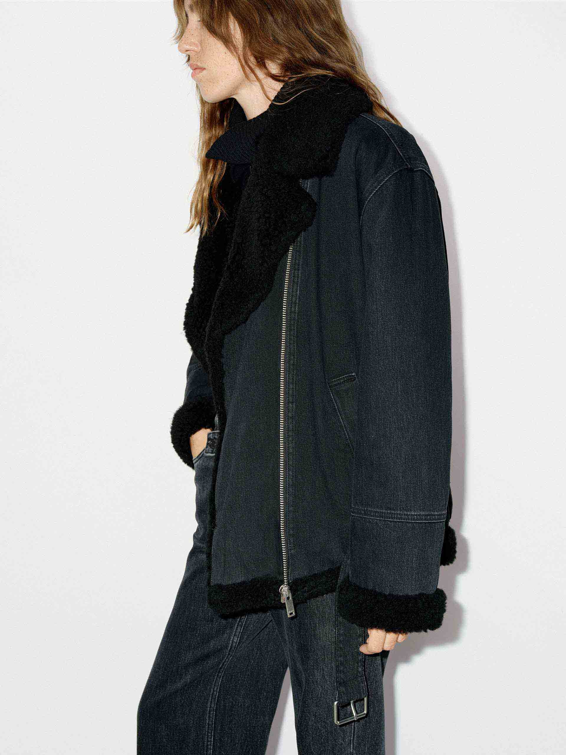Wool Trim Denim Jacket - Image 8