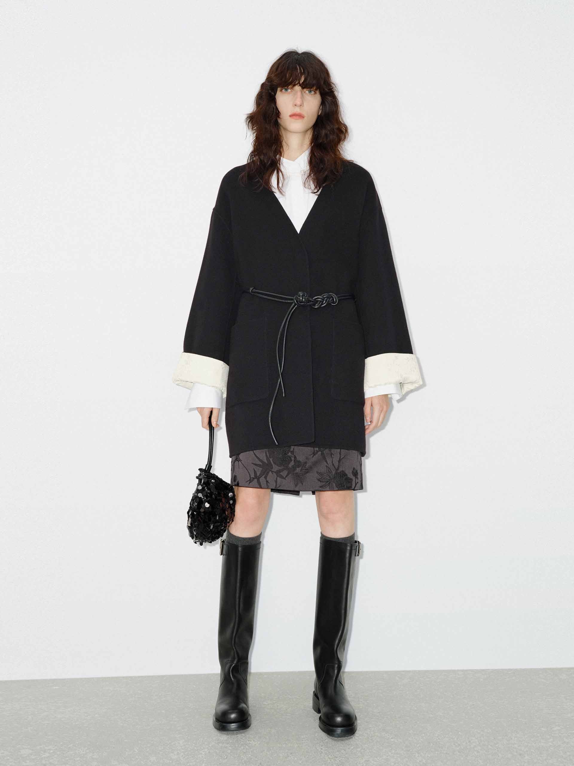 Wool V-neck Midi Coat - Image 2