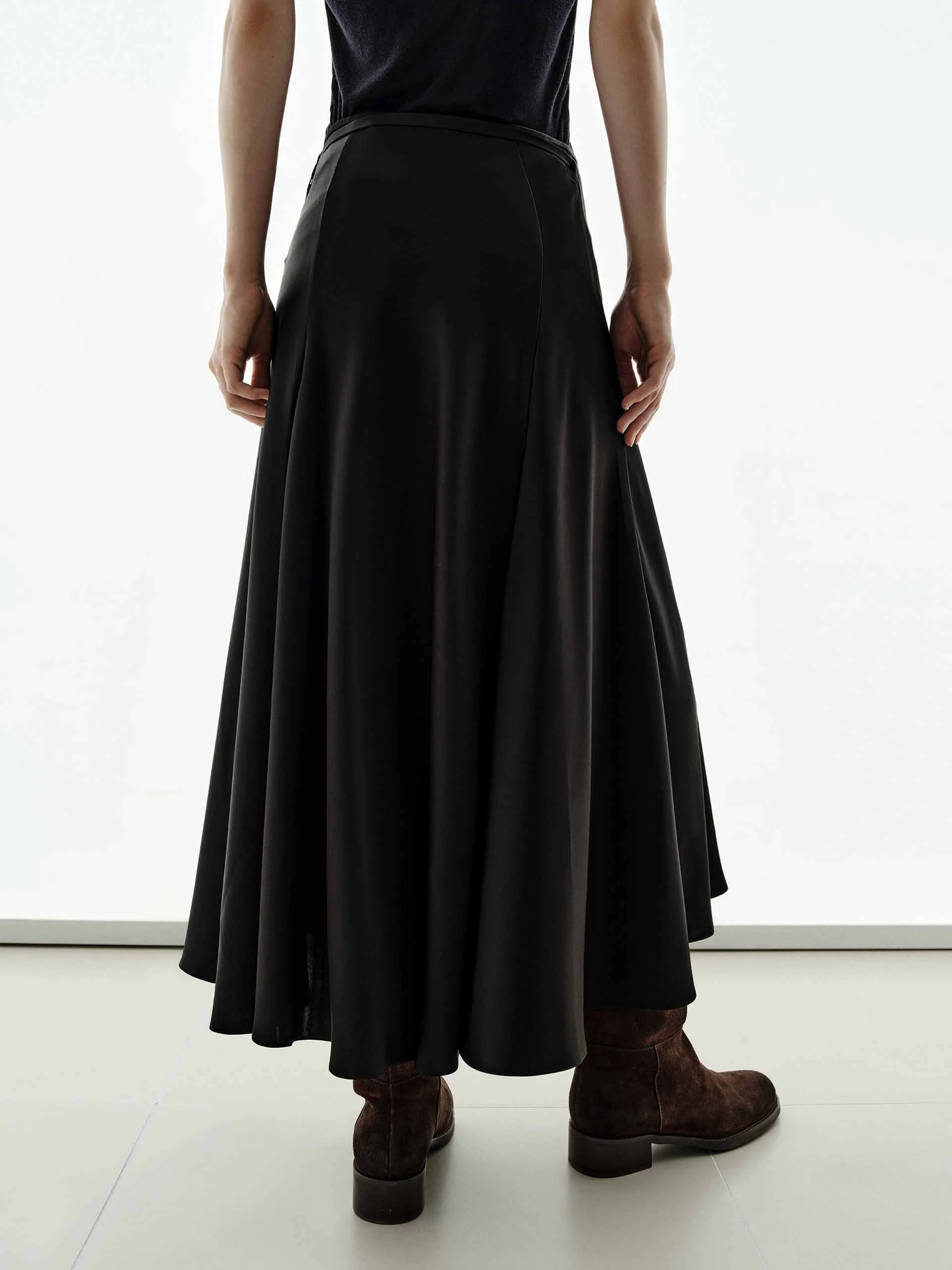 Wrap Silk Blend Skirt - Image 6