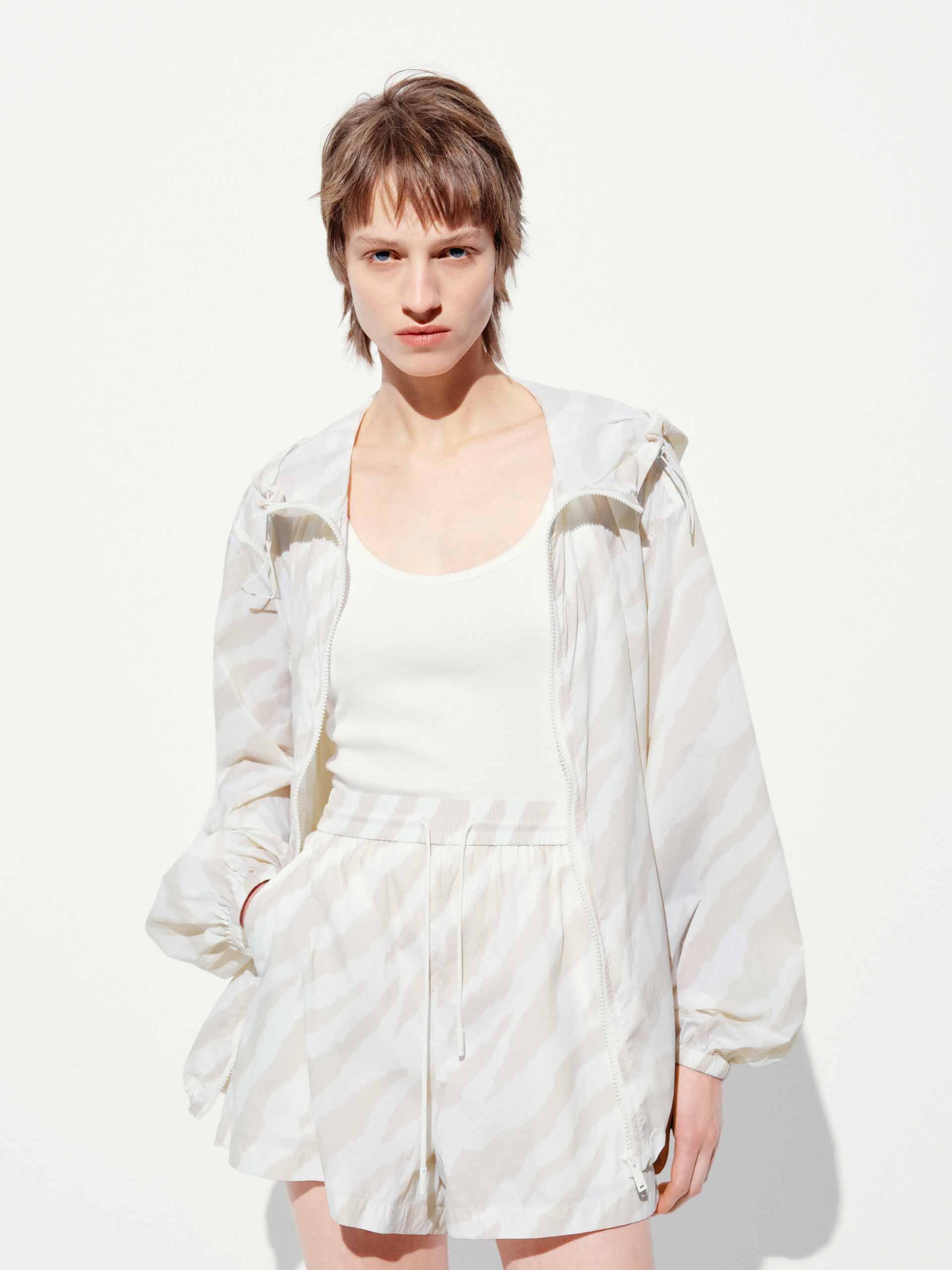Zebra Pattern Hooded Coat