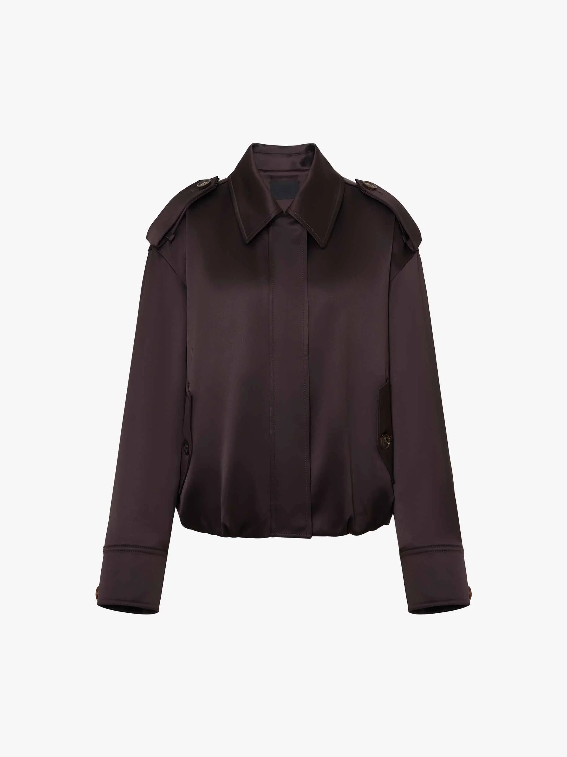 Zip Closure Satin Jacket - Image 5