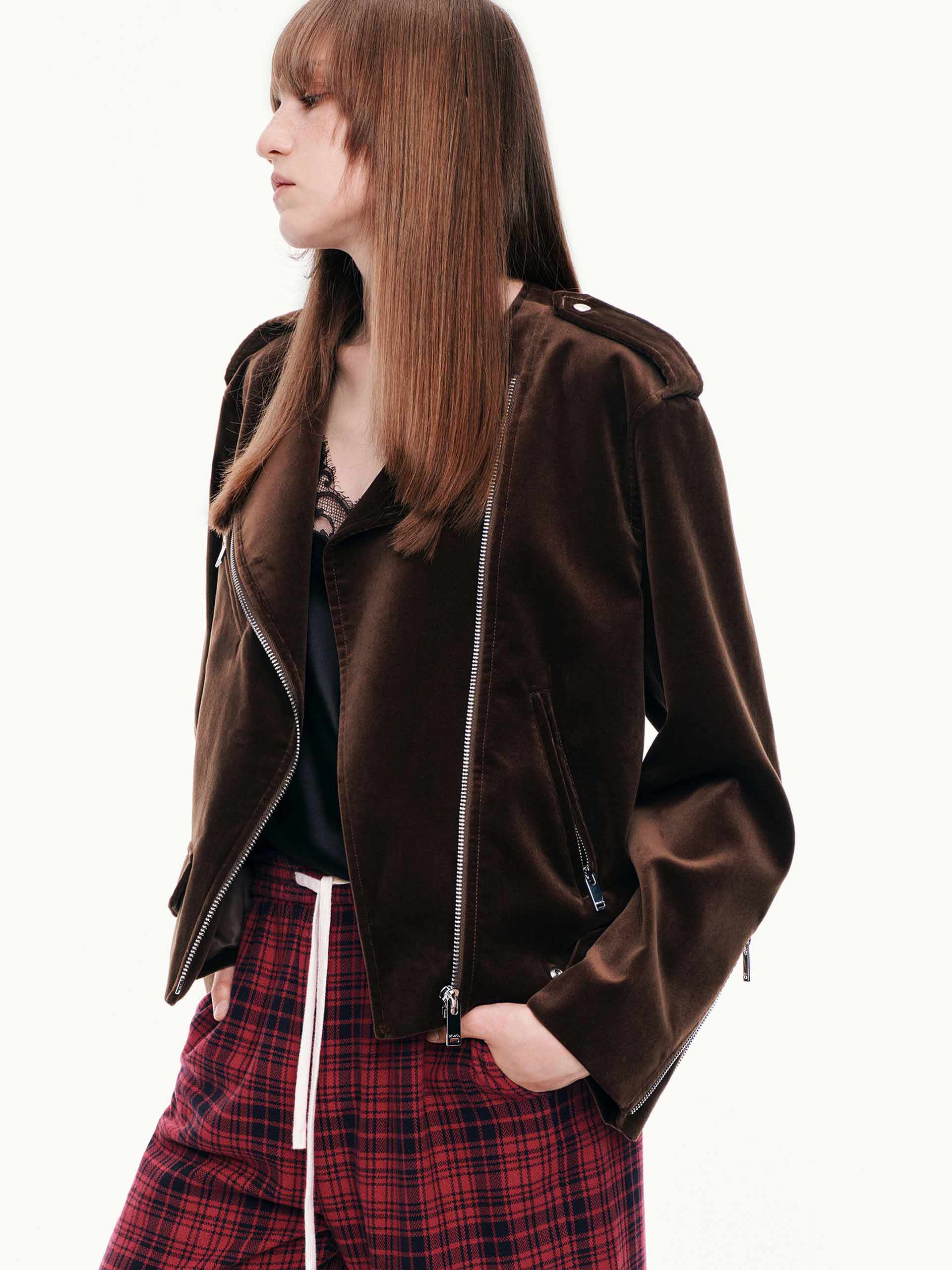 Cotton Zipper Biker Jacket - Image 7